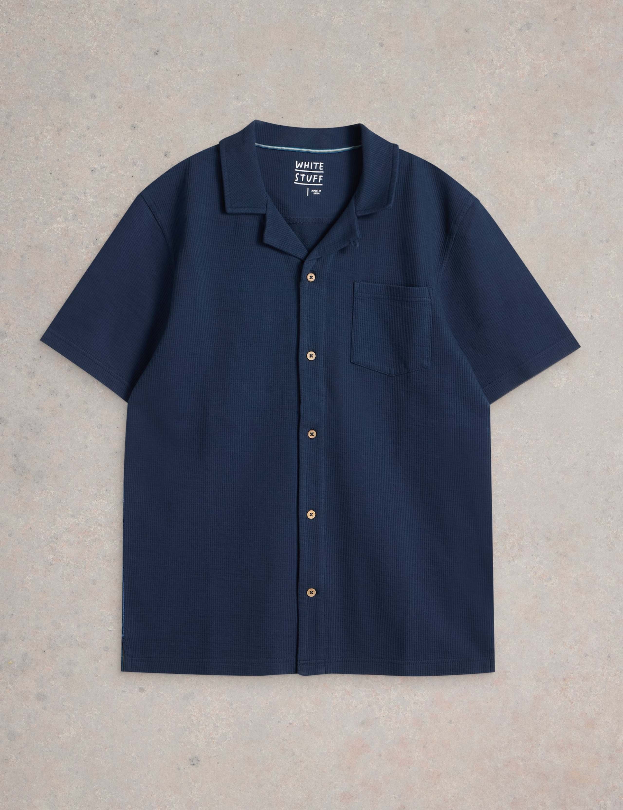 Pure Cotton Ribbed Short Sleeve Shirt 2 of 6