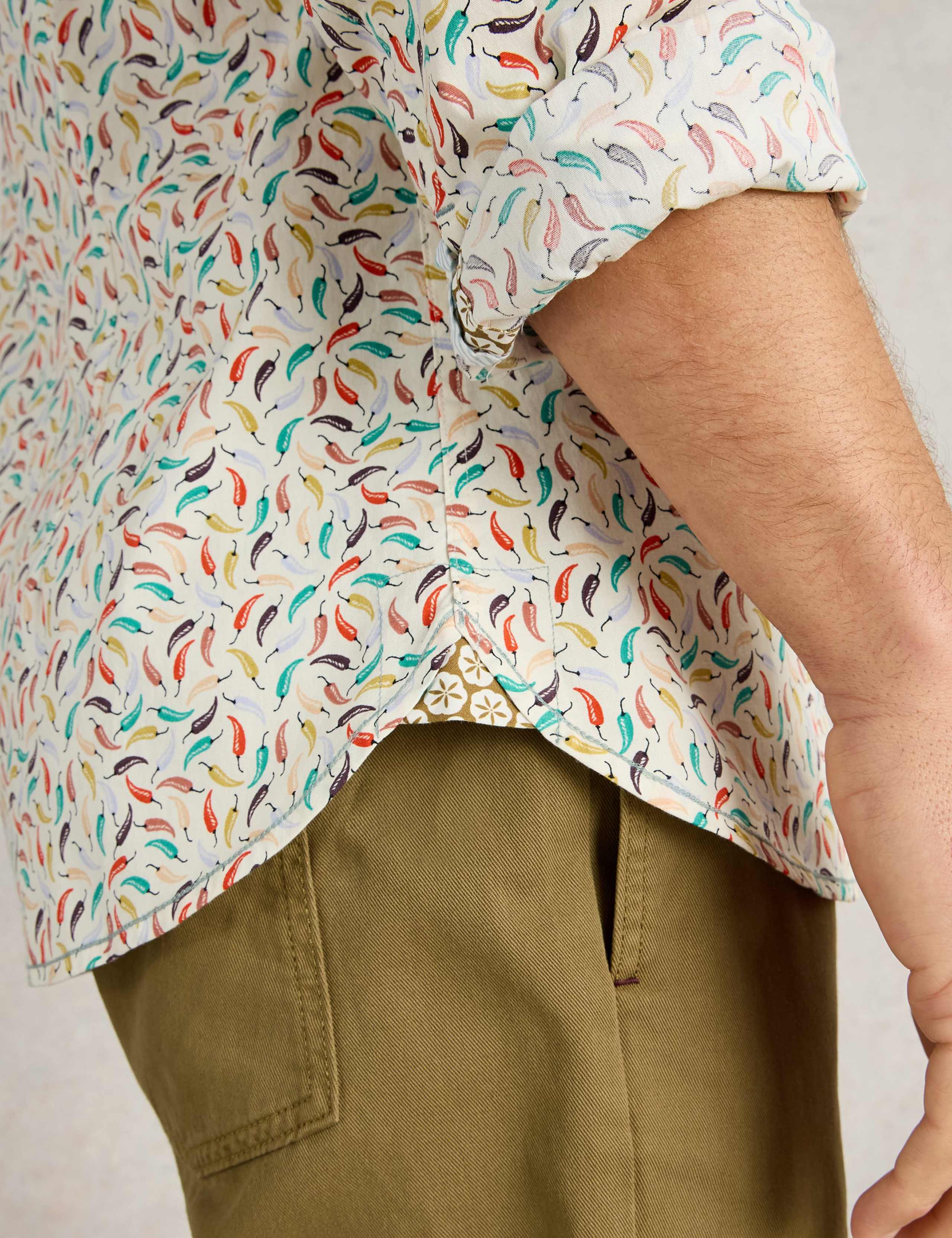 Slim Fit Cotton Rich Chilli Print Shirt 5 of 5