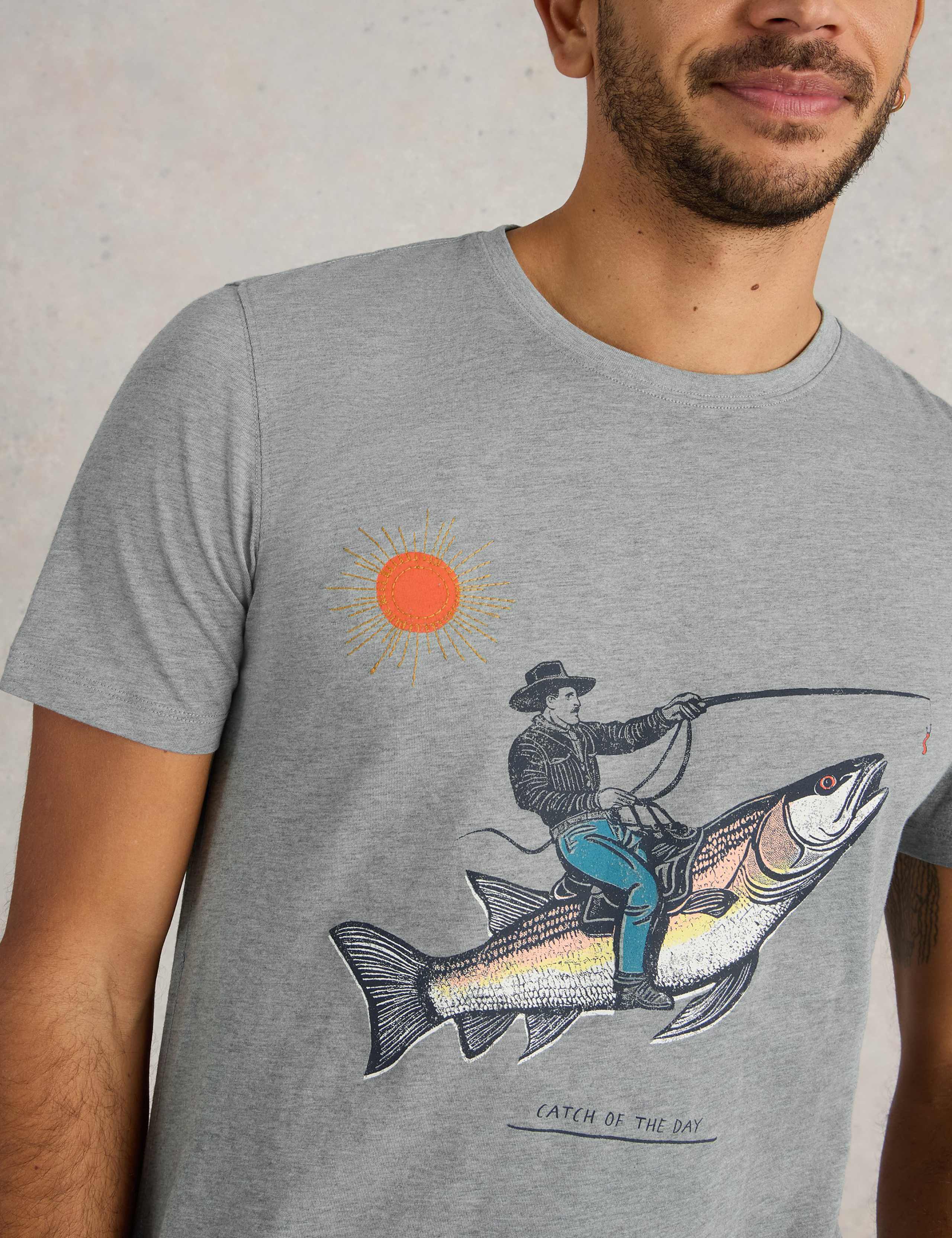 Cotton Rich Fish Graphic T-Shirt 5 of 6