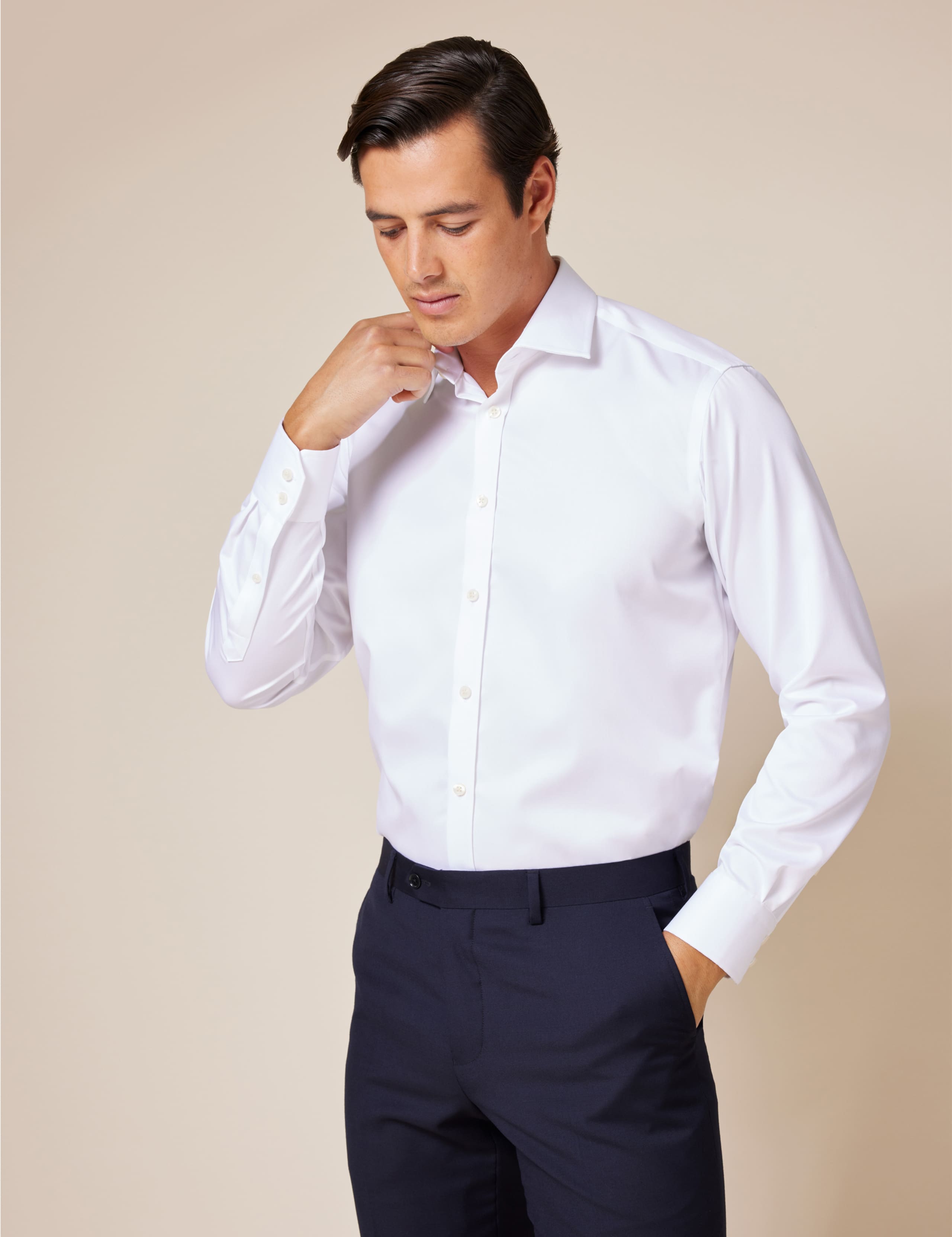 Slim Fit Non Iron Pure Cotton Twill Shirt 1 of 4