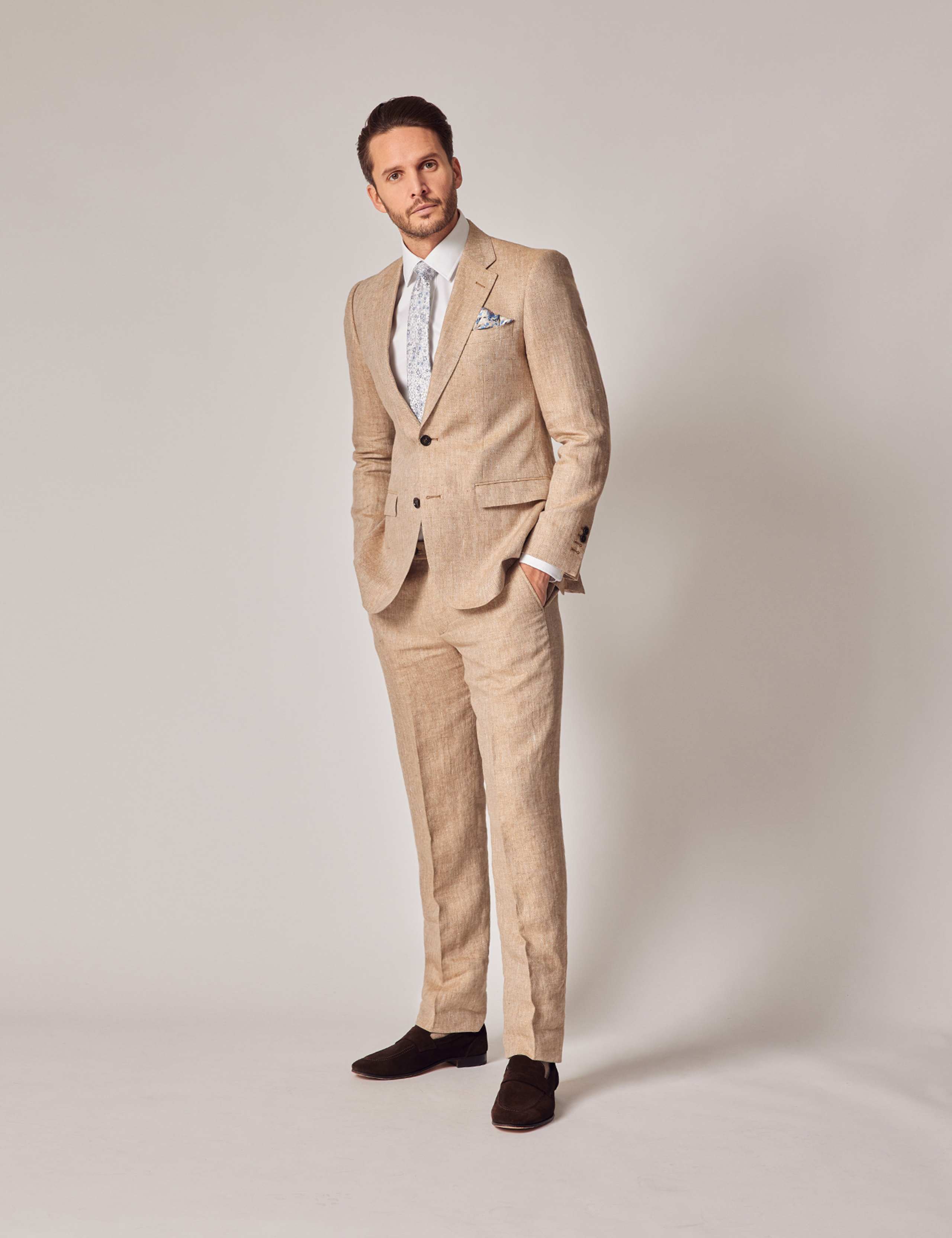 Tailored Fit Pure Linen Suit Trousers 1 of 5