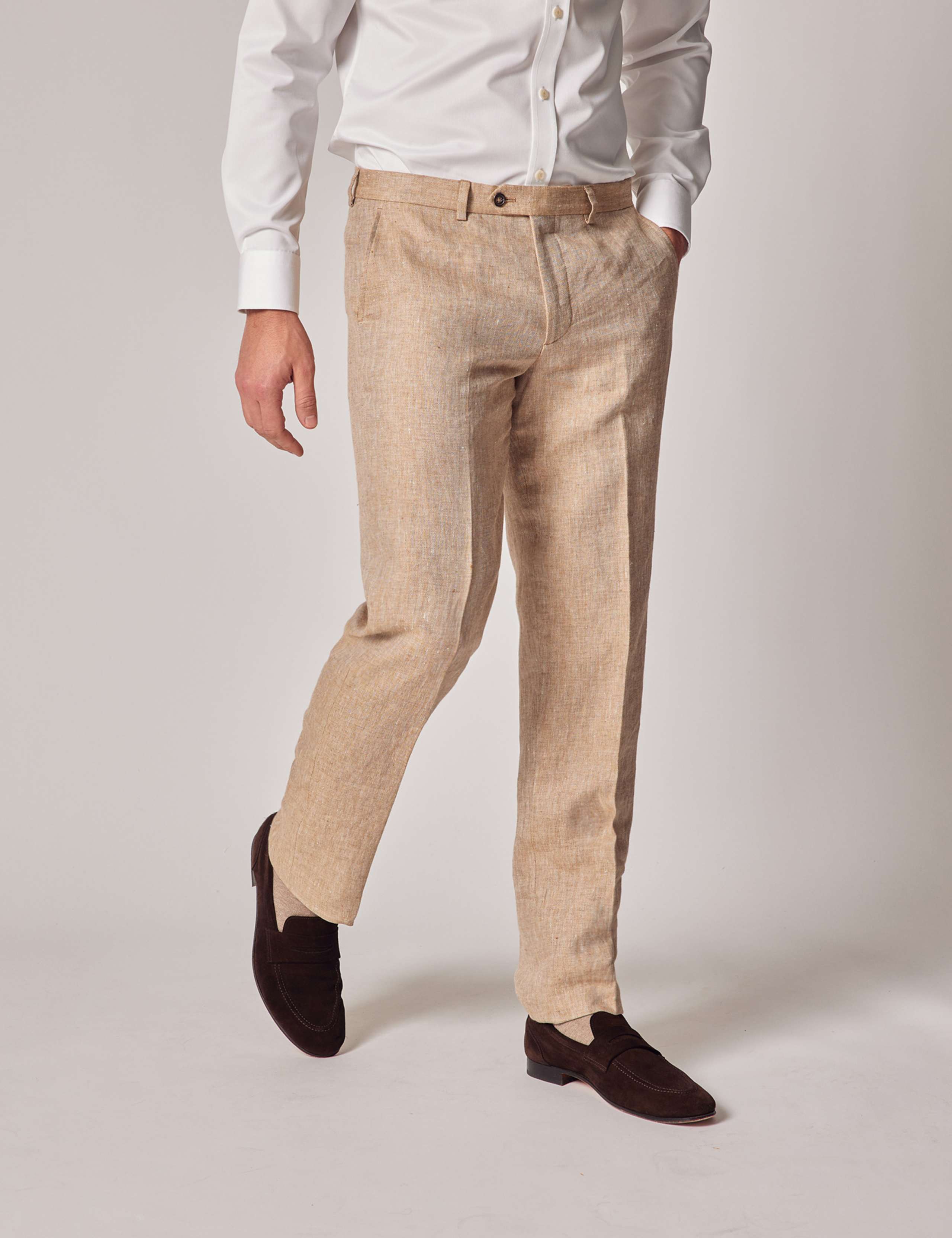 Tailored Fit Pure Linen Suit Trousers 2 of 5