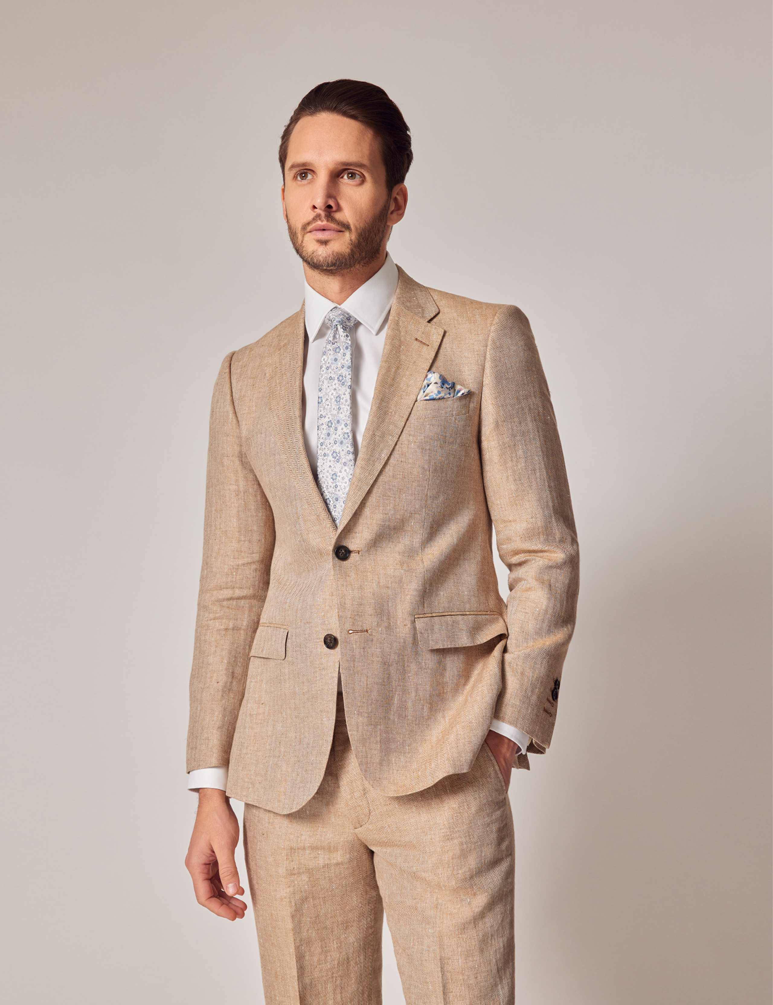 Tailored Fit Pure Linen Suit Jacket 1 of 8