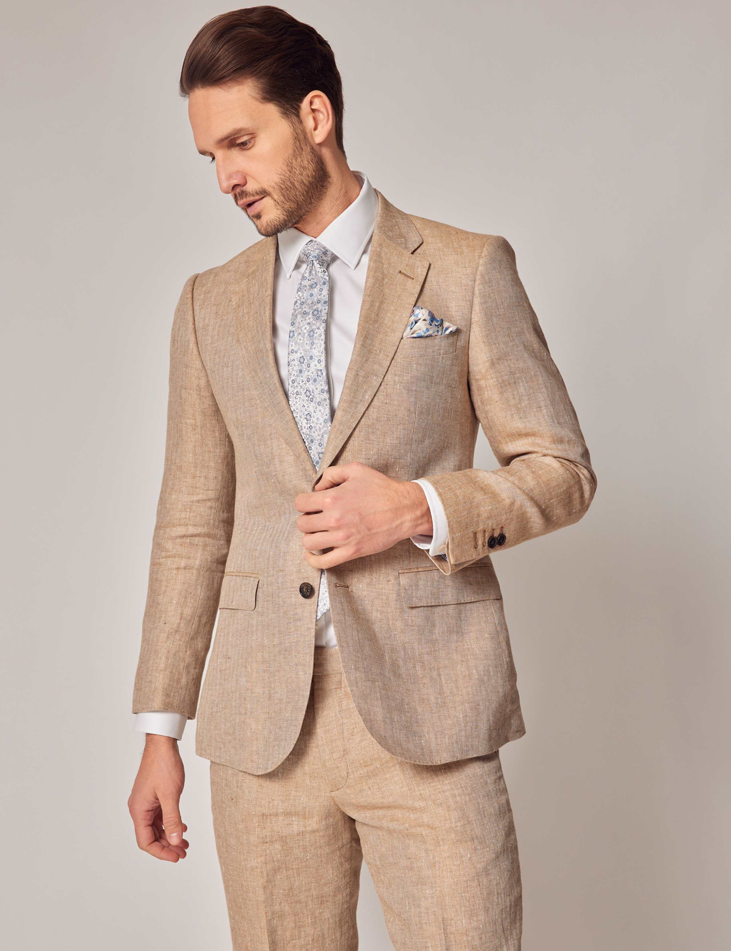 Tailored Fit Pure Linen Suit Jacket 4 of 8