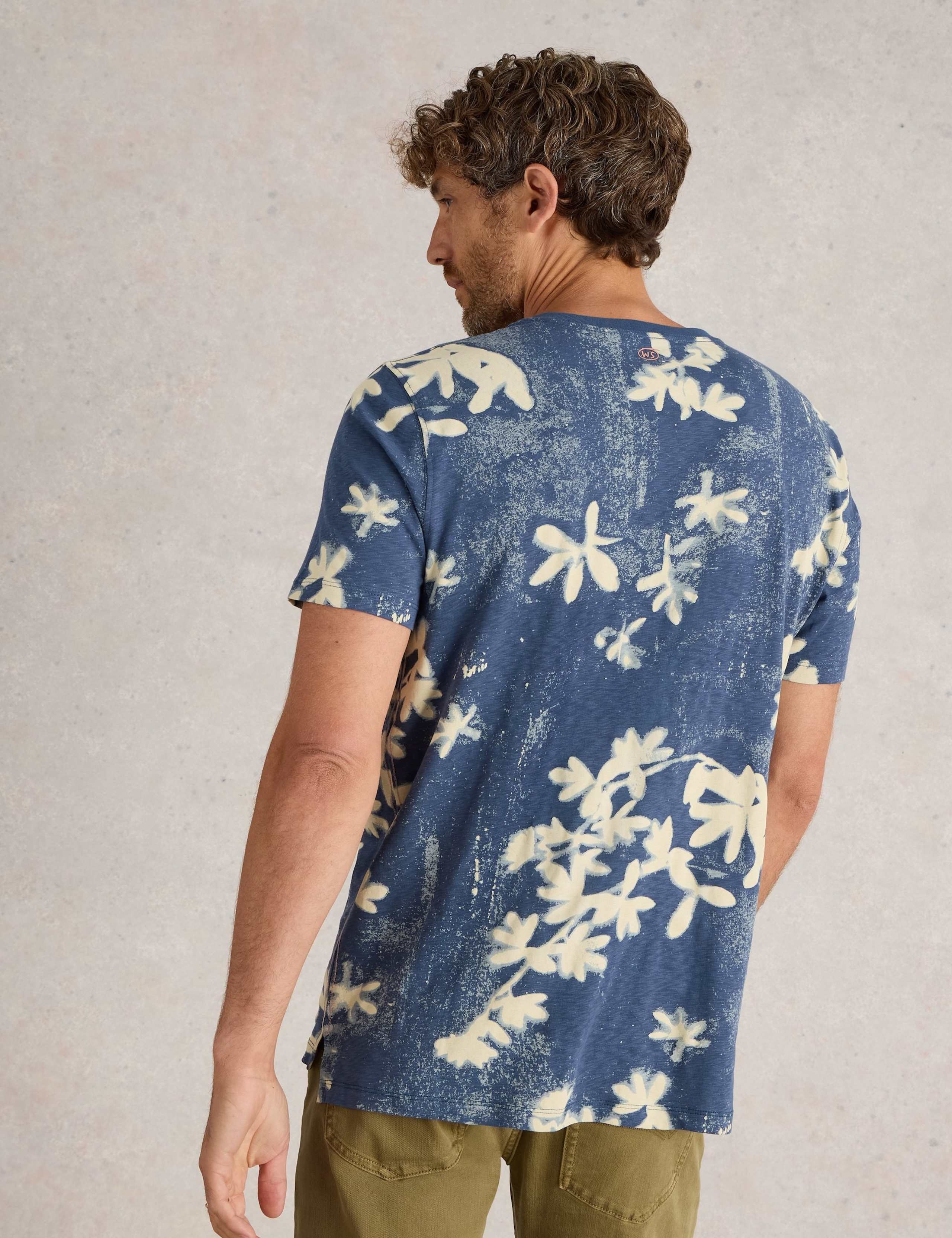 Pure Cotton Floral Print Crew Neck T-Shirt 4 of 6