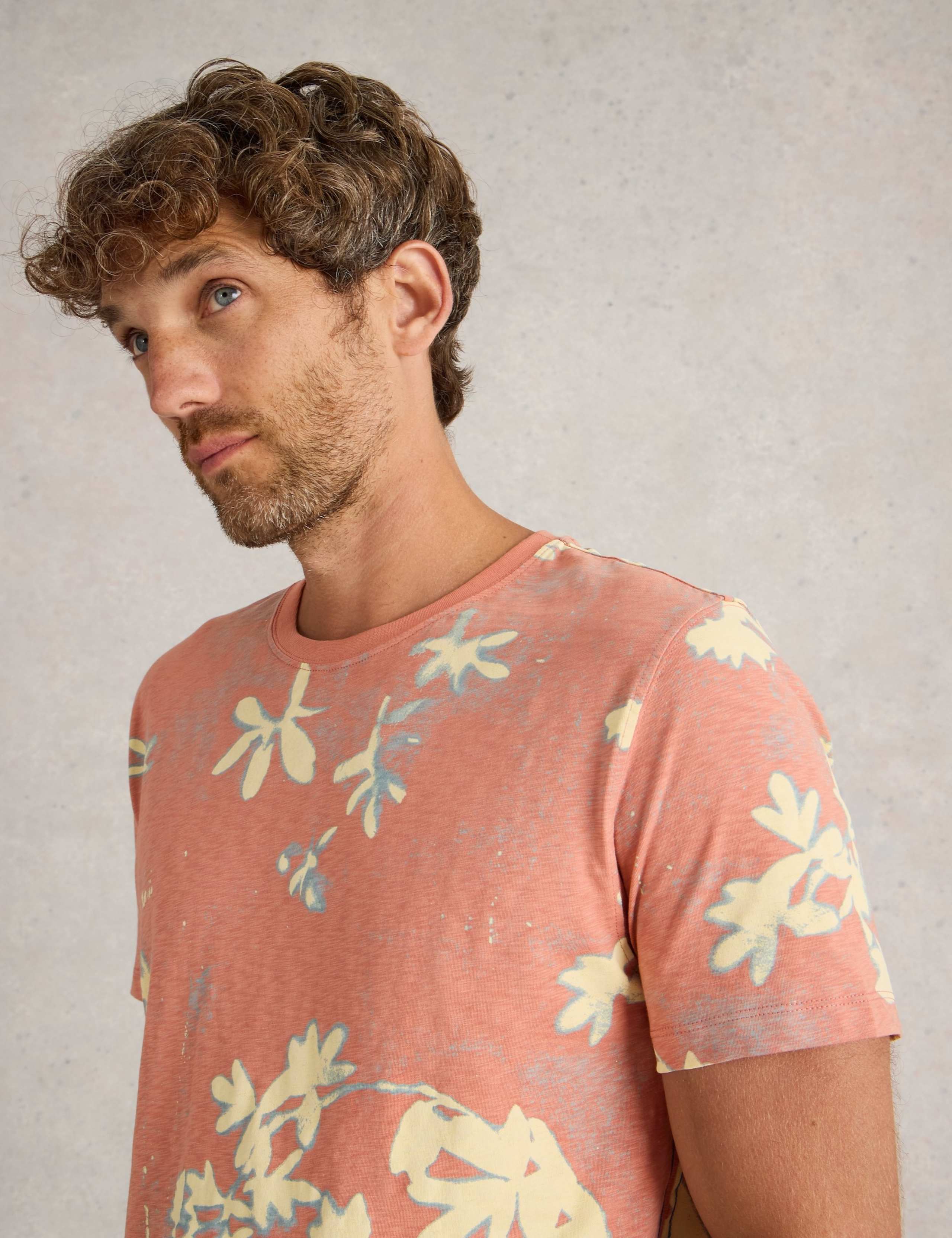 Pure Cotton Floral Print Crew Neck T-Shirt 4 of 6