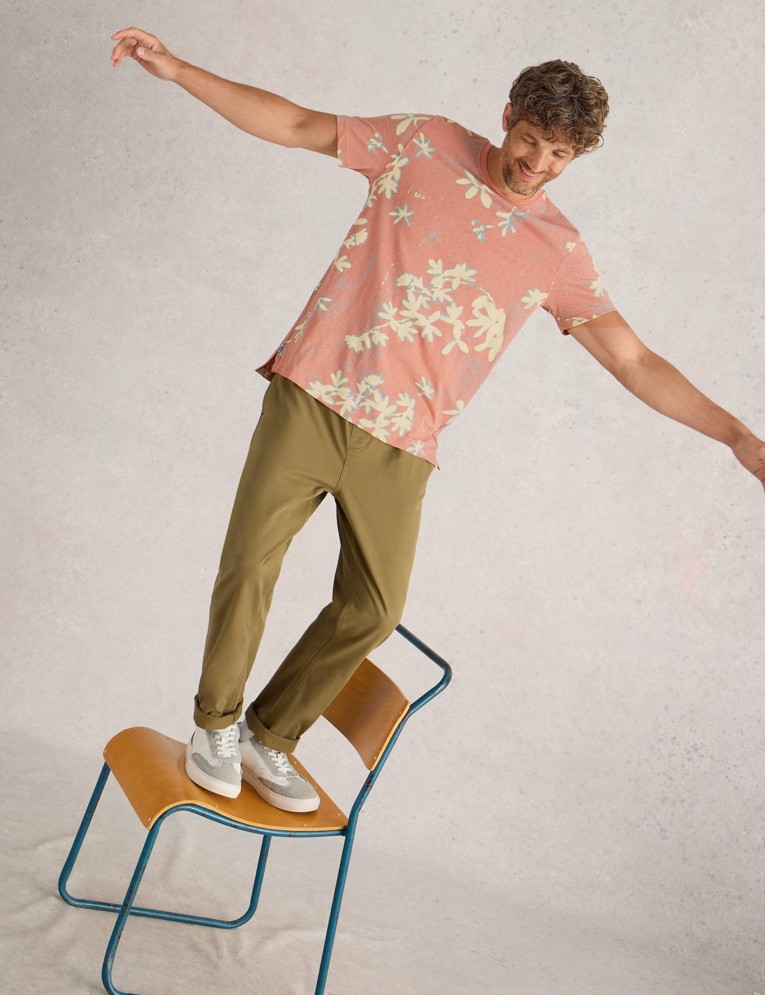 Pure Cotton Floral Print Crew Neck T-Shirt 5 of 6