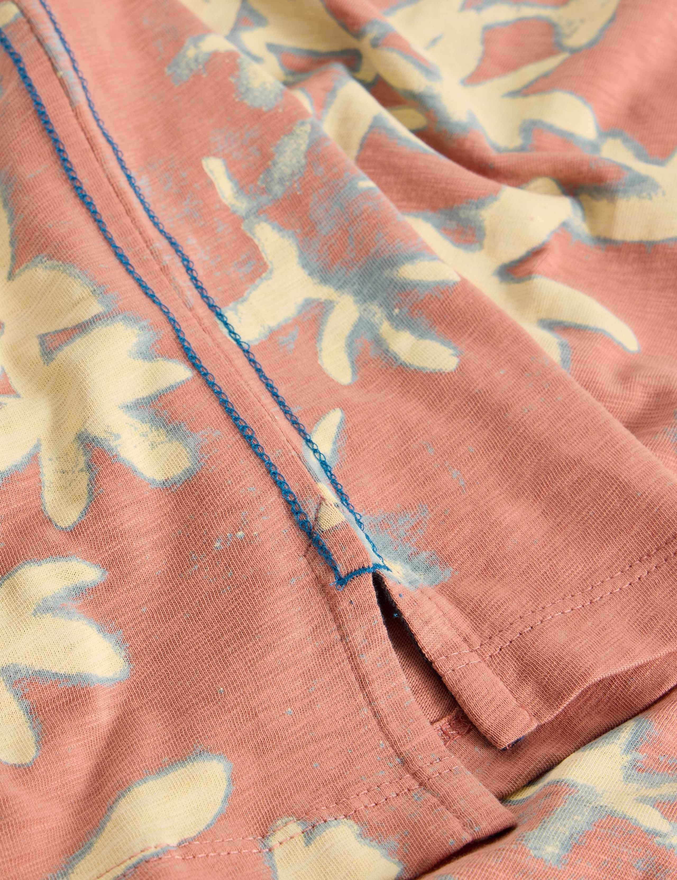 Pure Cotton Floral Print Crew Neck T-Shirt 6 of 6
