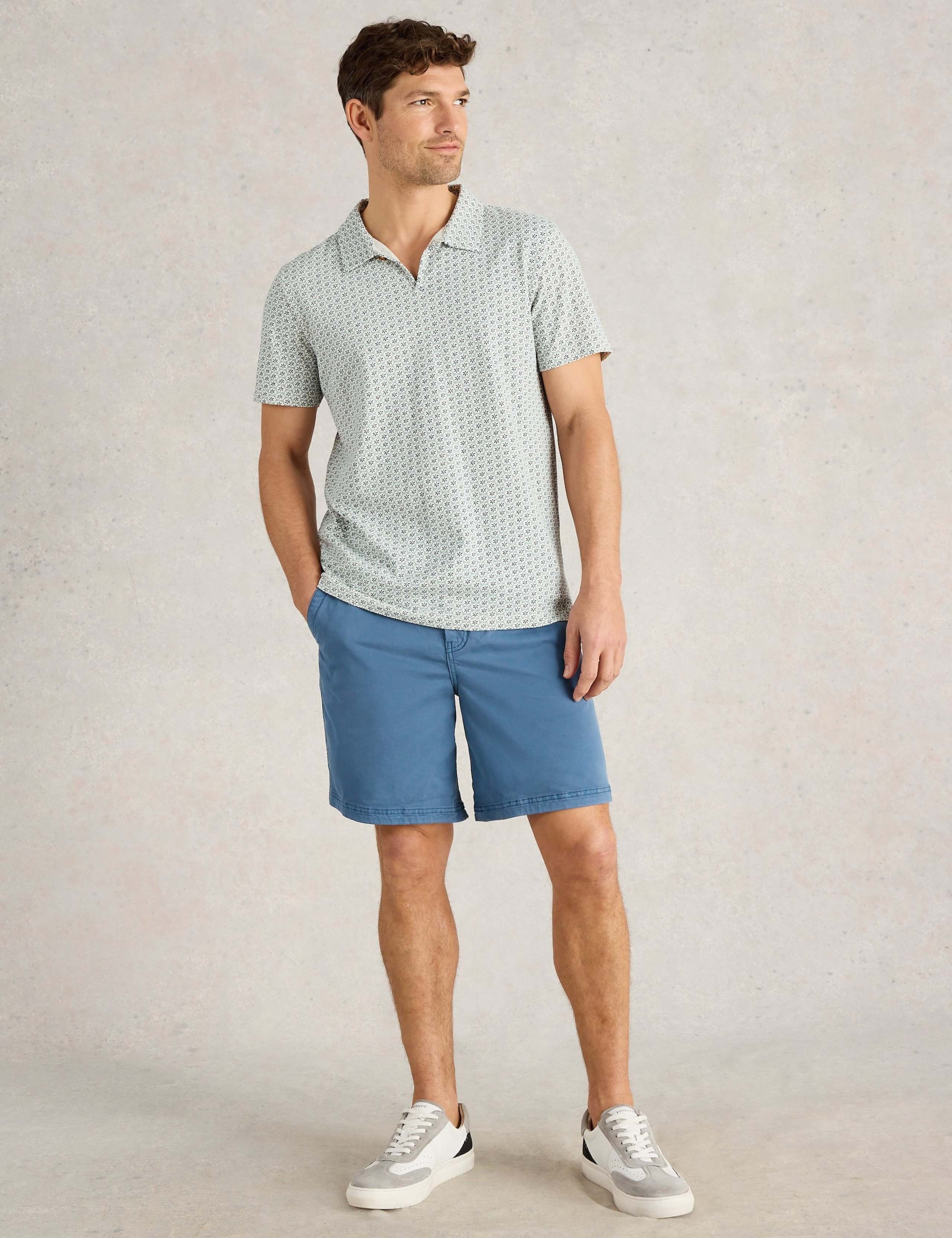 Pure Cotton Geometric Print Polo Shirt 3 of 6