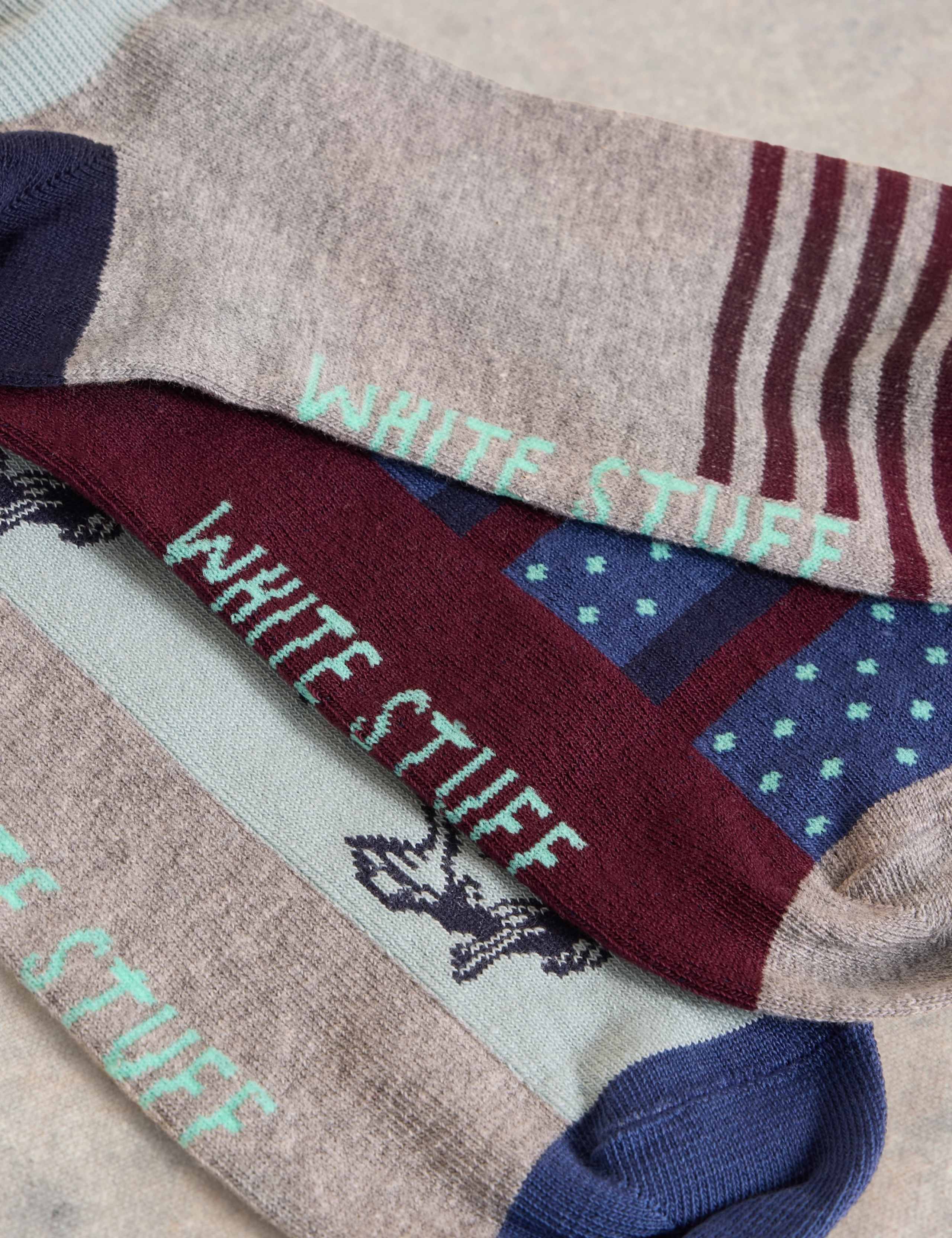 3pk Fish Cotton Rich Trainer Socks 2 of 2