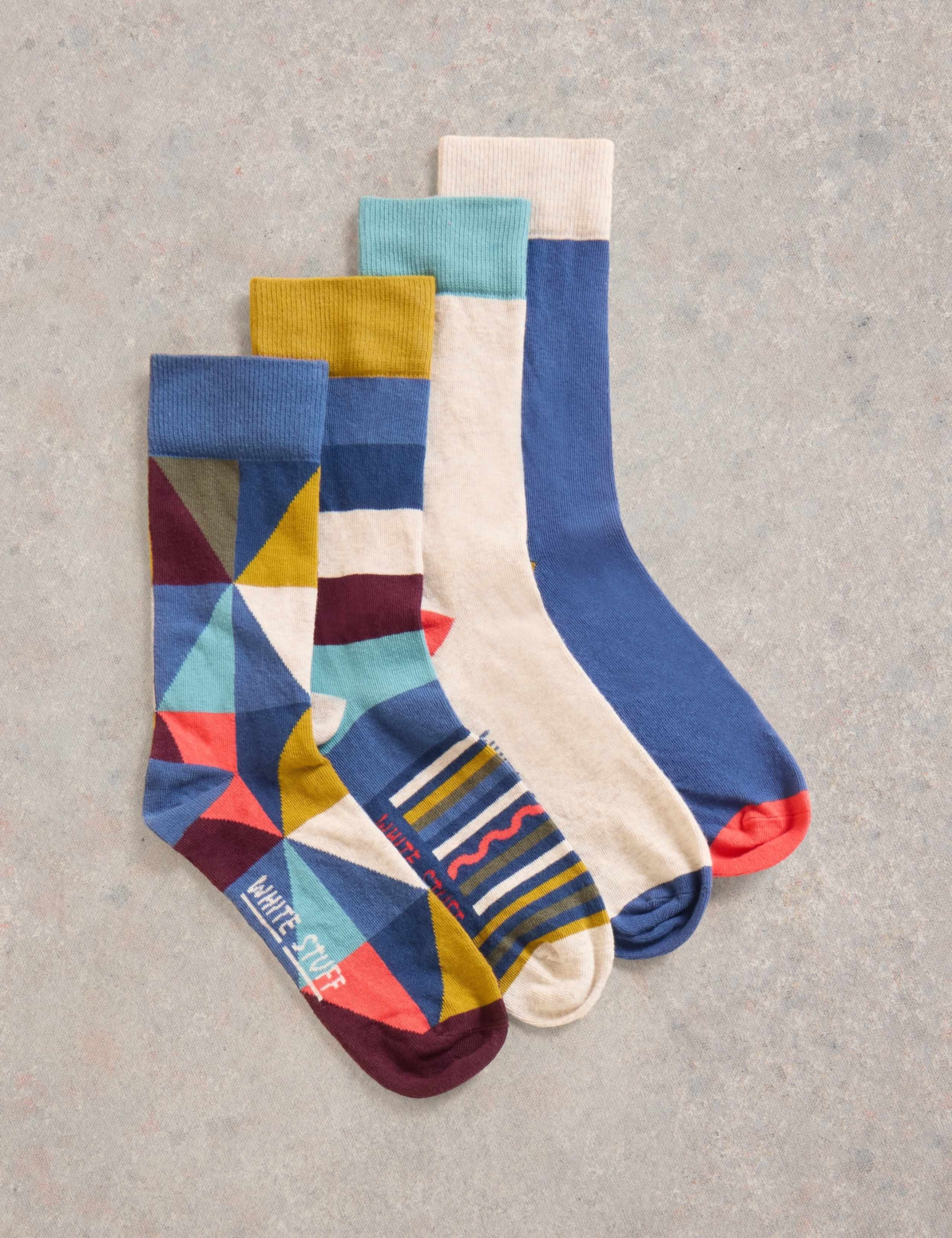 4pk Geometric Cotton Rich Socks 2 of 4