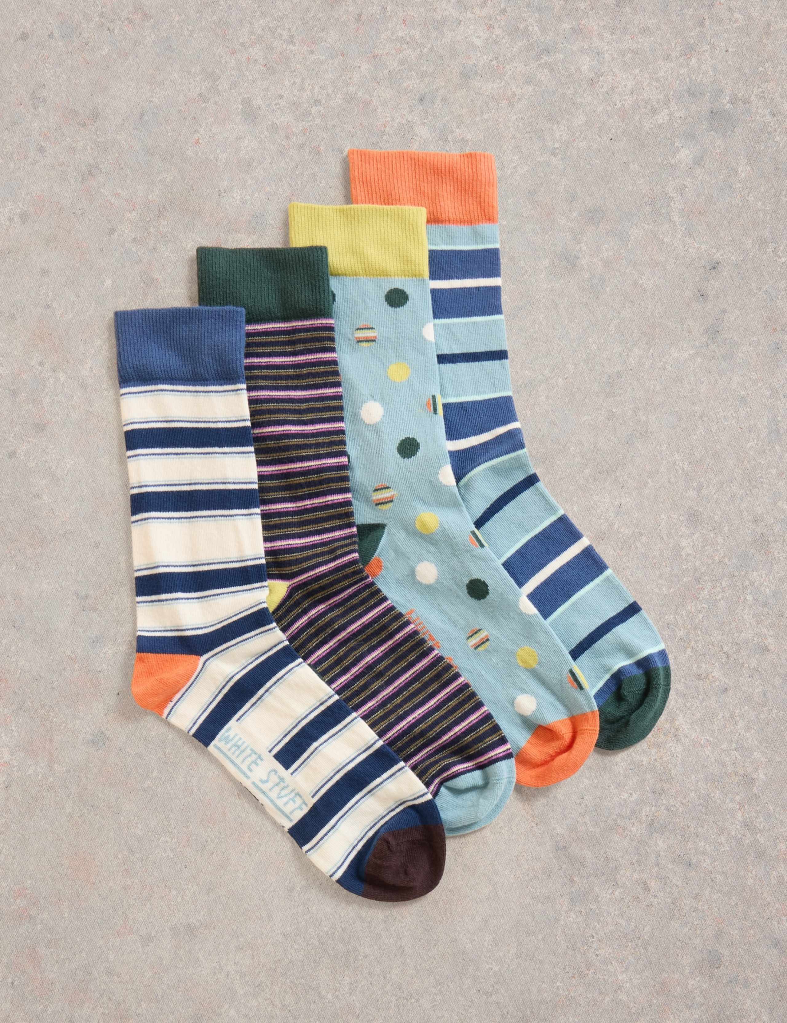 4pk Patterned Cotton Rich Socks 2 of 4