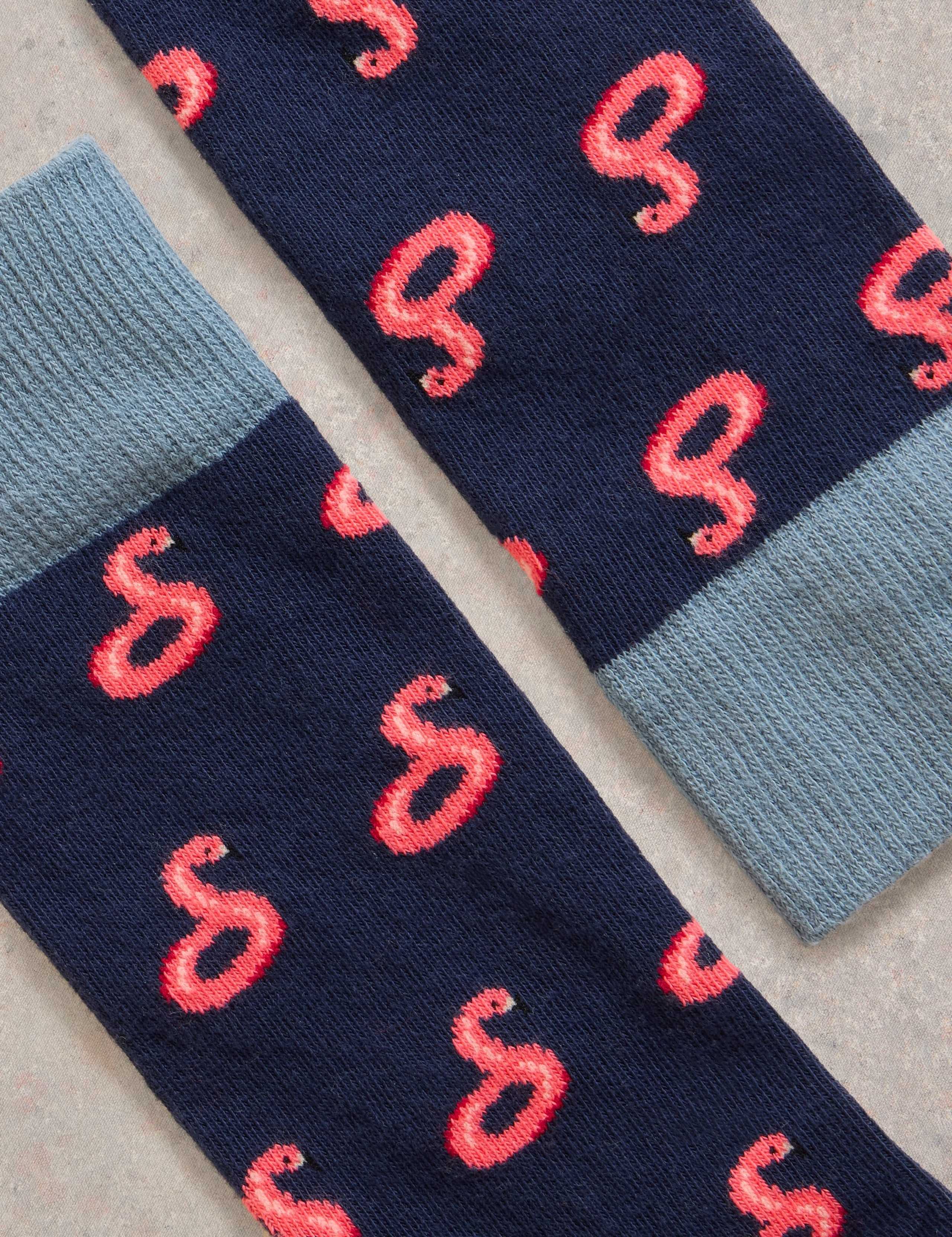 Flamingo Print Cotton Rich Socks 2 of 2