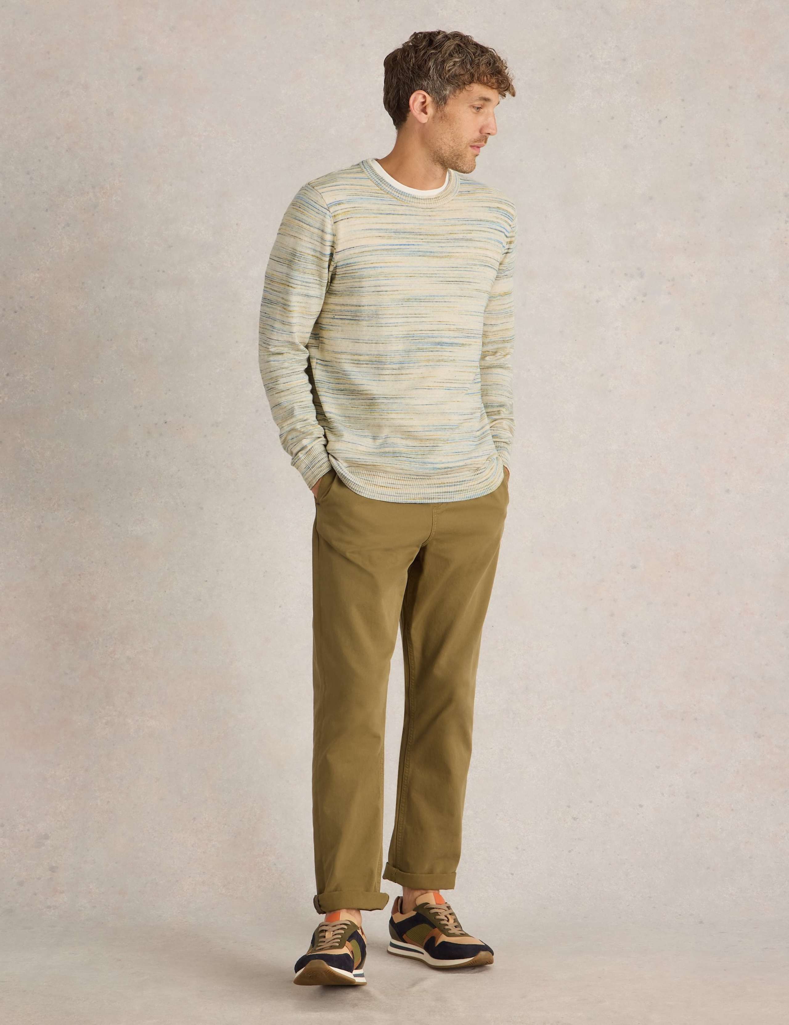 Pure Cotton Spacedye Crew Neck Jumper 3 of 6