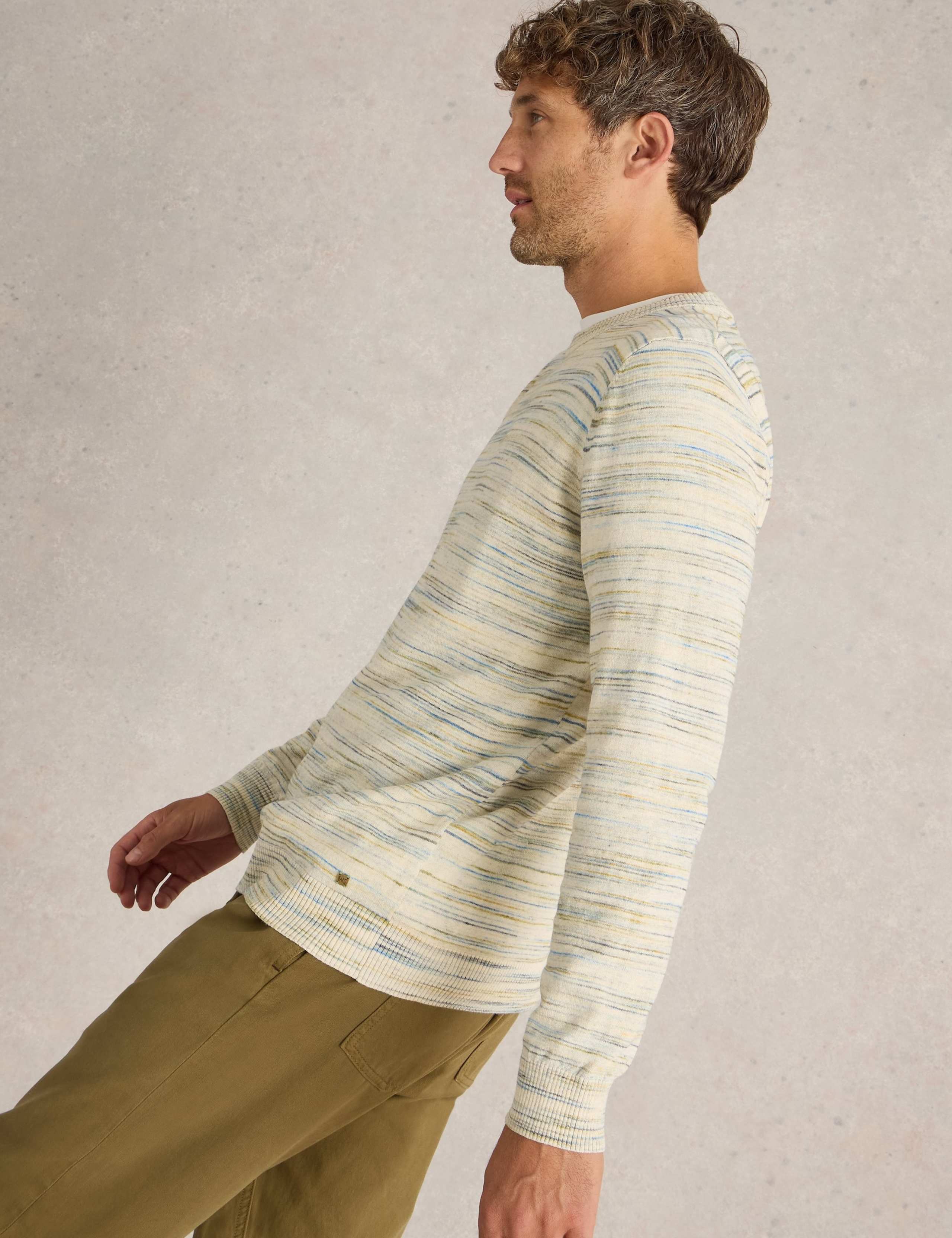 Pure Cotton Spacedye Crew Neck Jumper 5 of 6