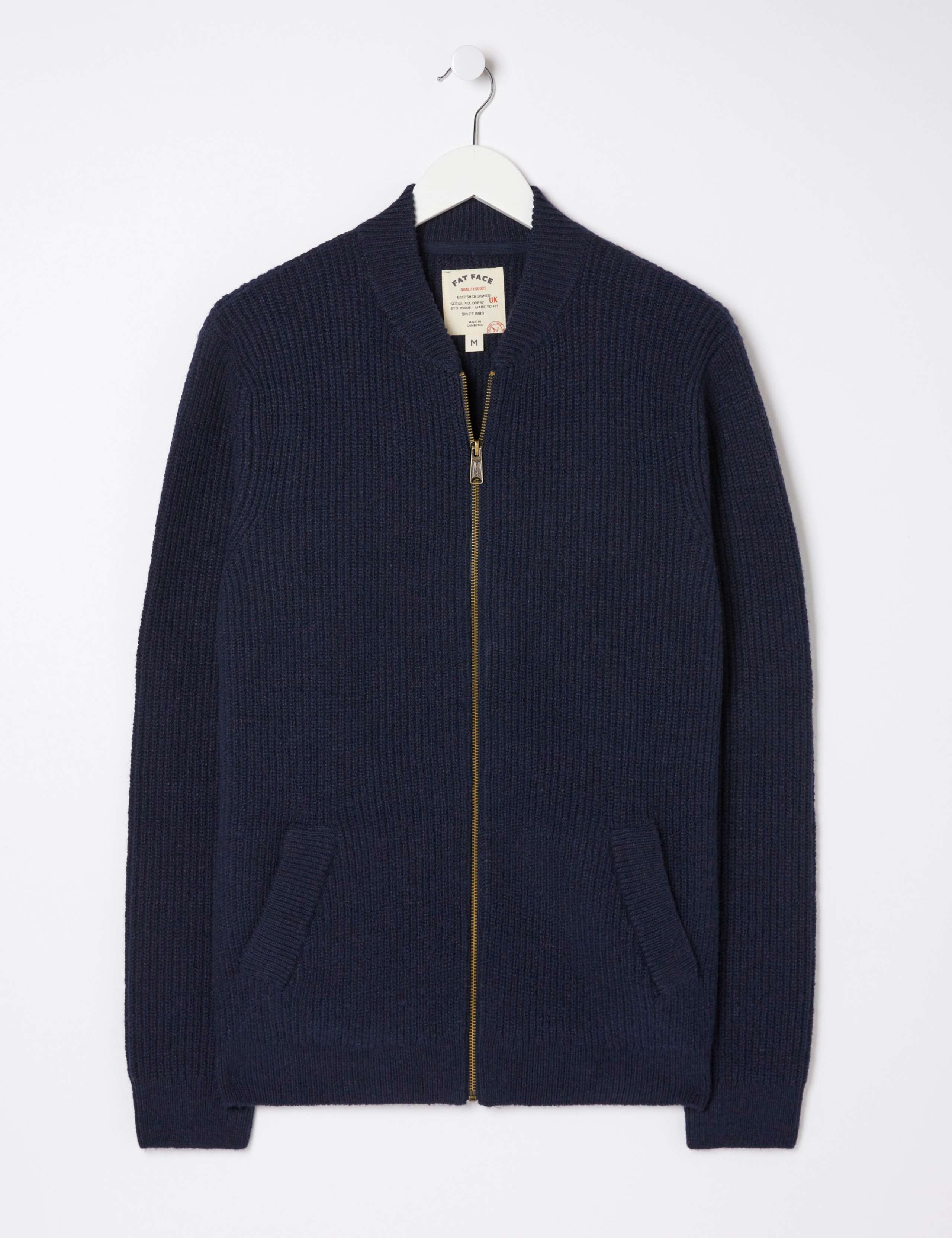 Cotton Rich Ribbed Zip Up Cardigan | FatFace | M&S