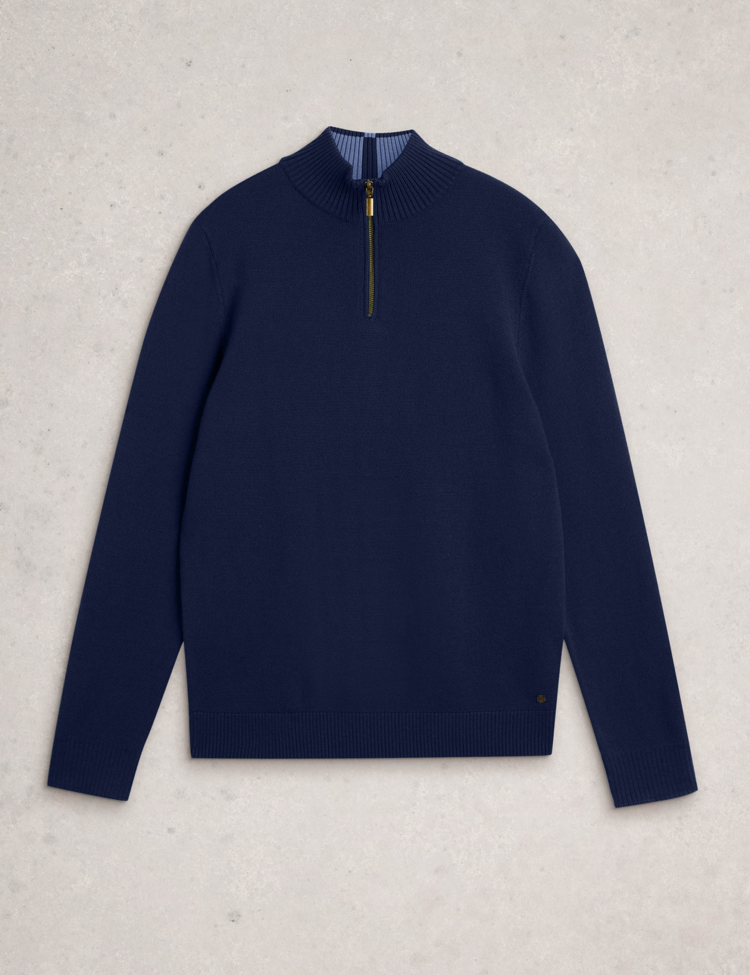 Pure Merino Wool Funnel Neck Half Zip Jumper 2 of 6