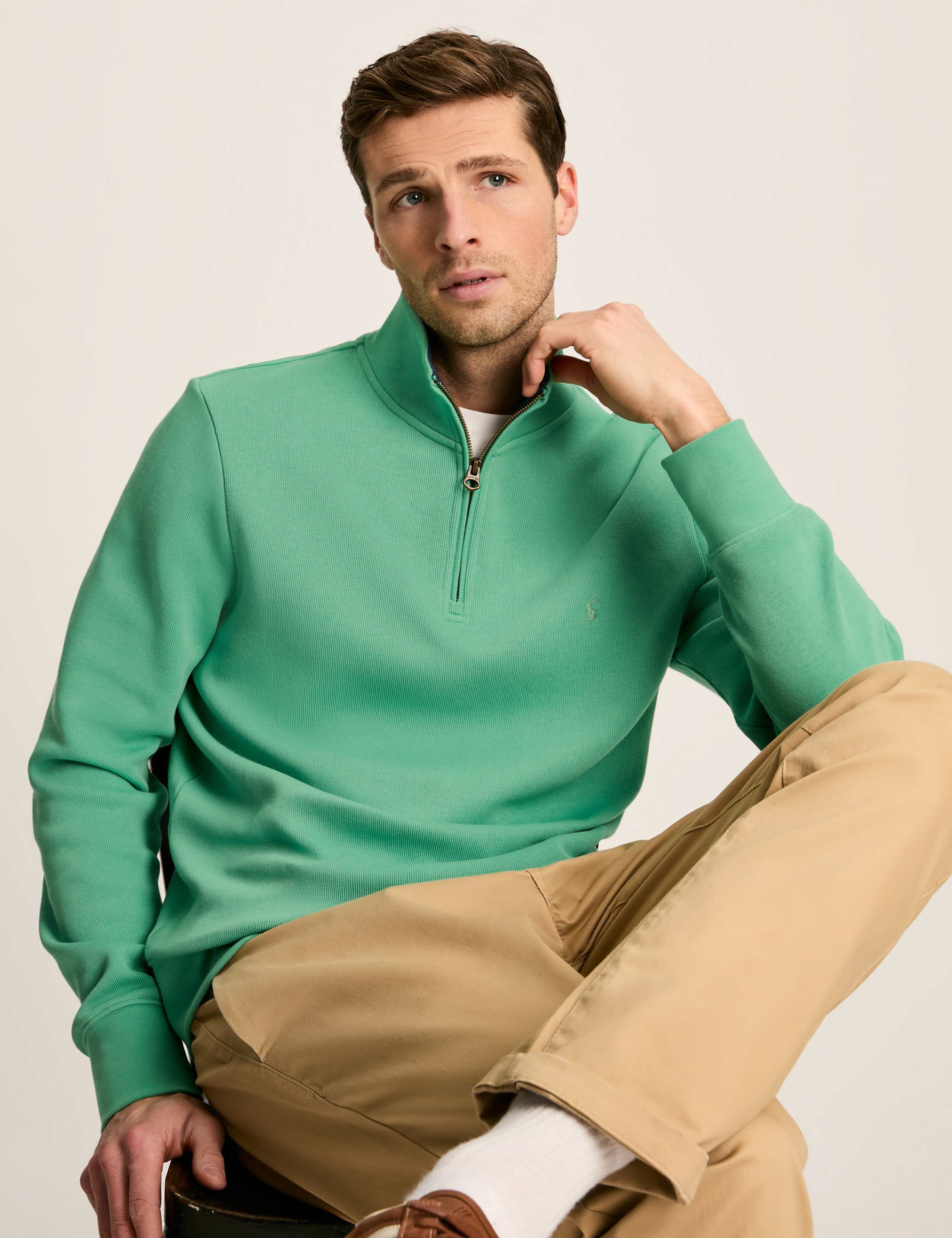 Pure Cotton Funnel Neck Half Zip Jumper 4 of 6