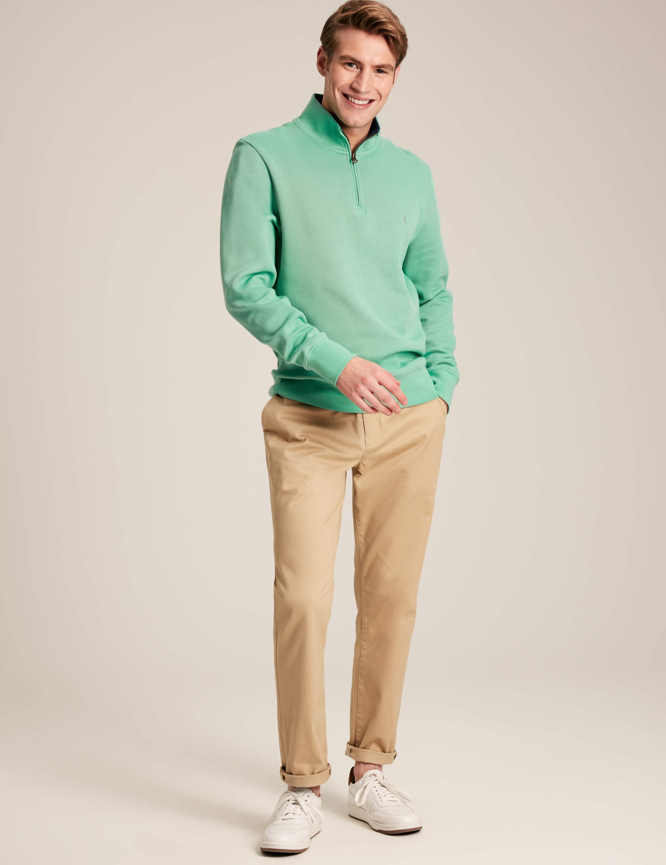 Pure Cotton Funnel Neck Half Zip Jumper 5 of 6