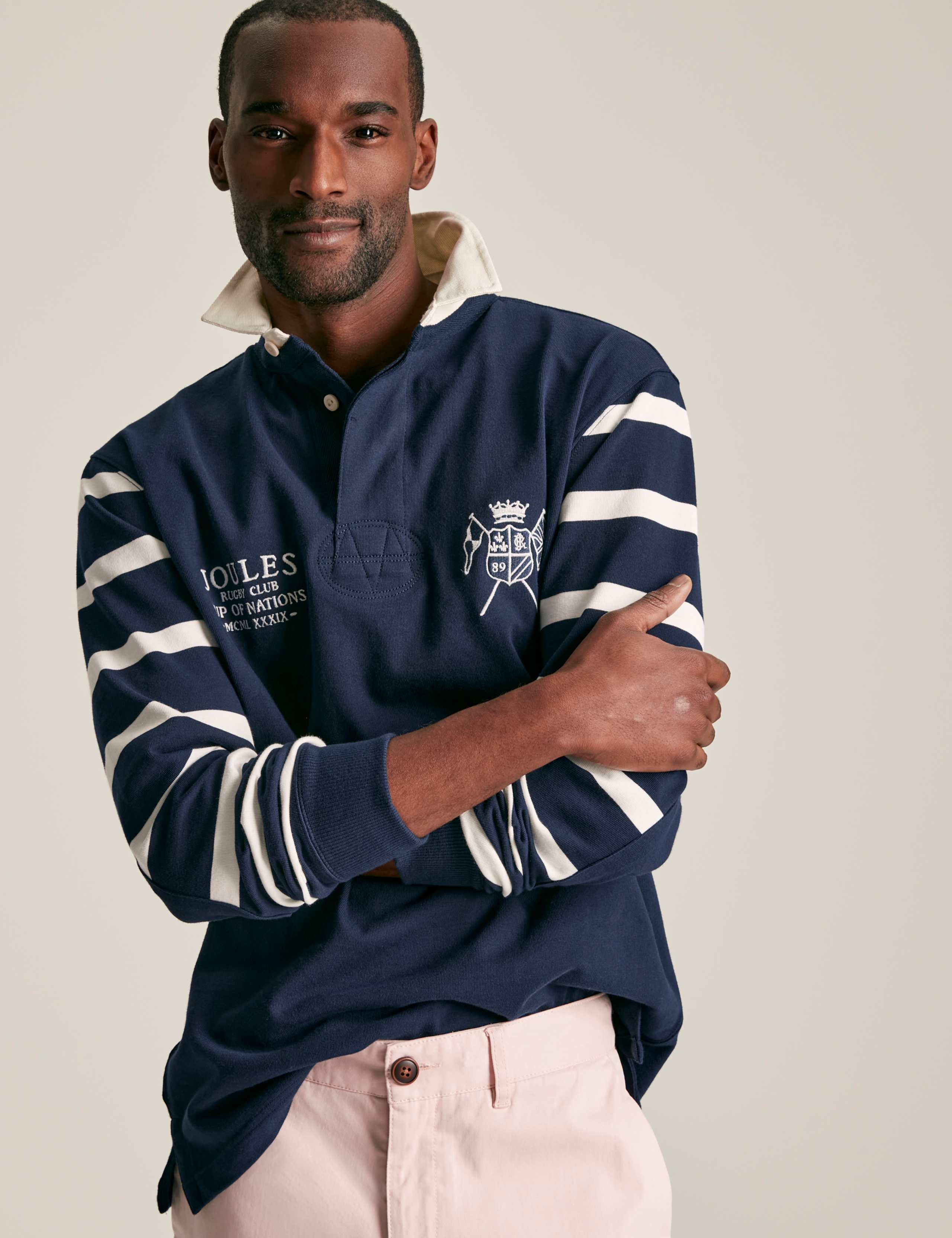 Pure Cotton Striped Long Sleeve Rugby Shirt 1 of 7