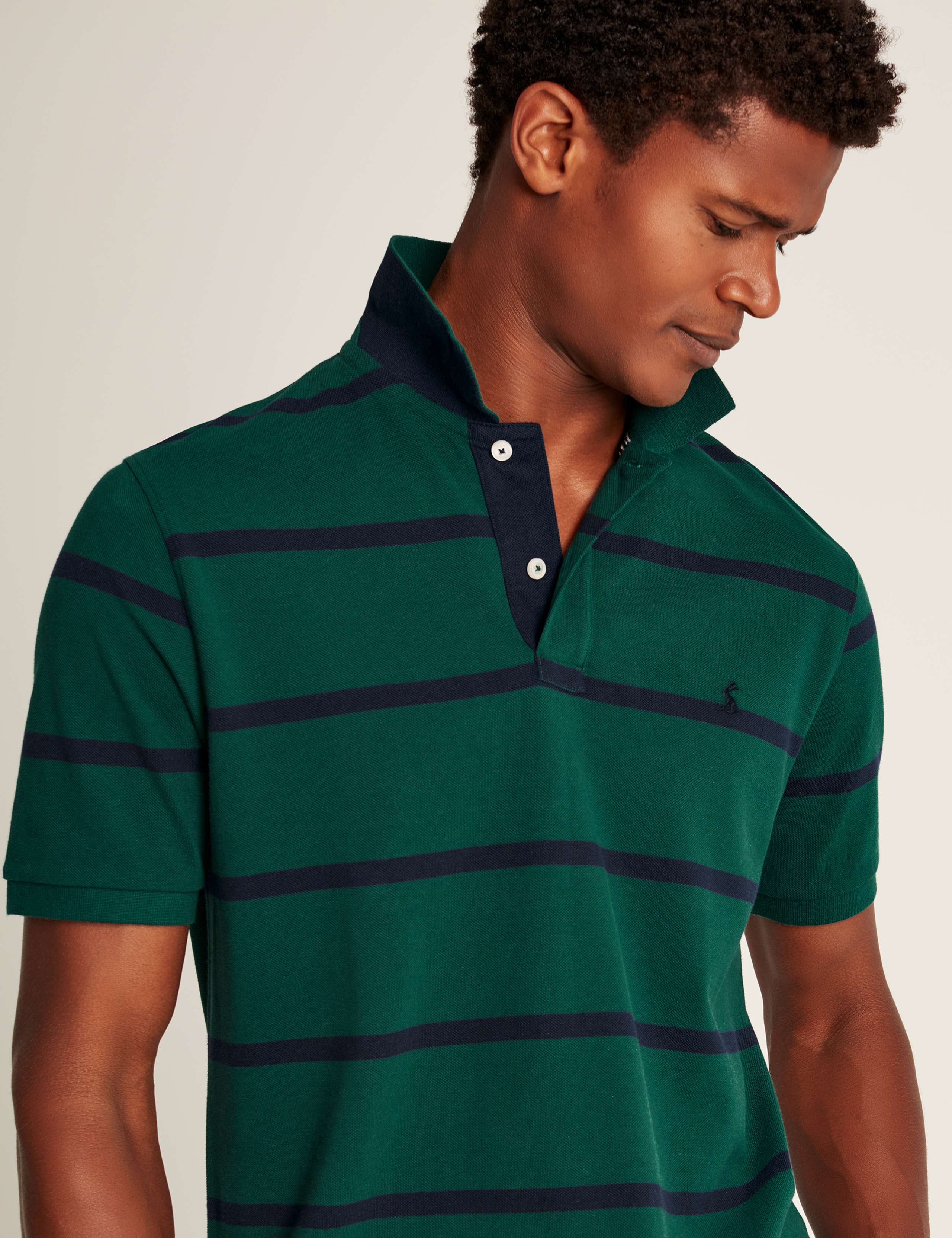 Pure Cotton Pique Striped Polo Shirt 3 of 4