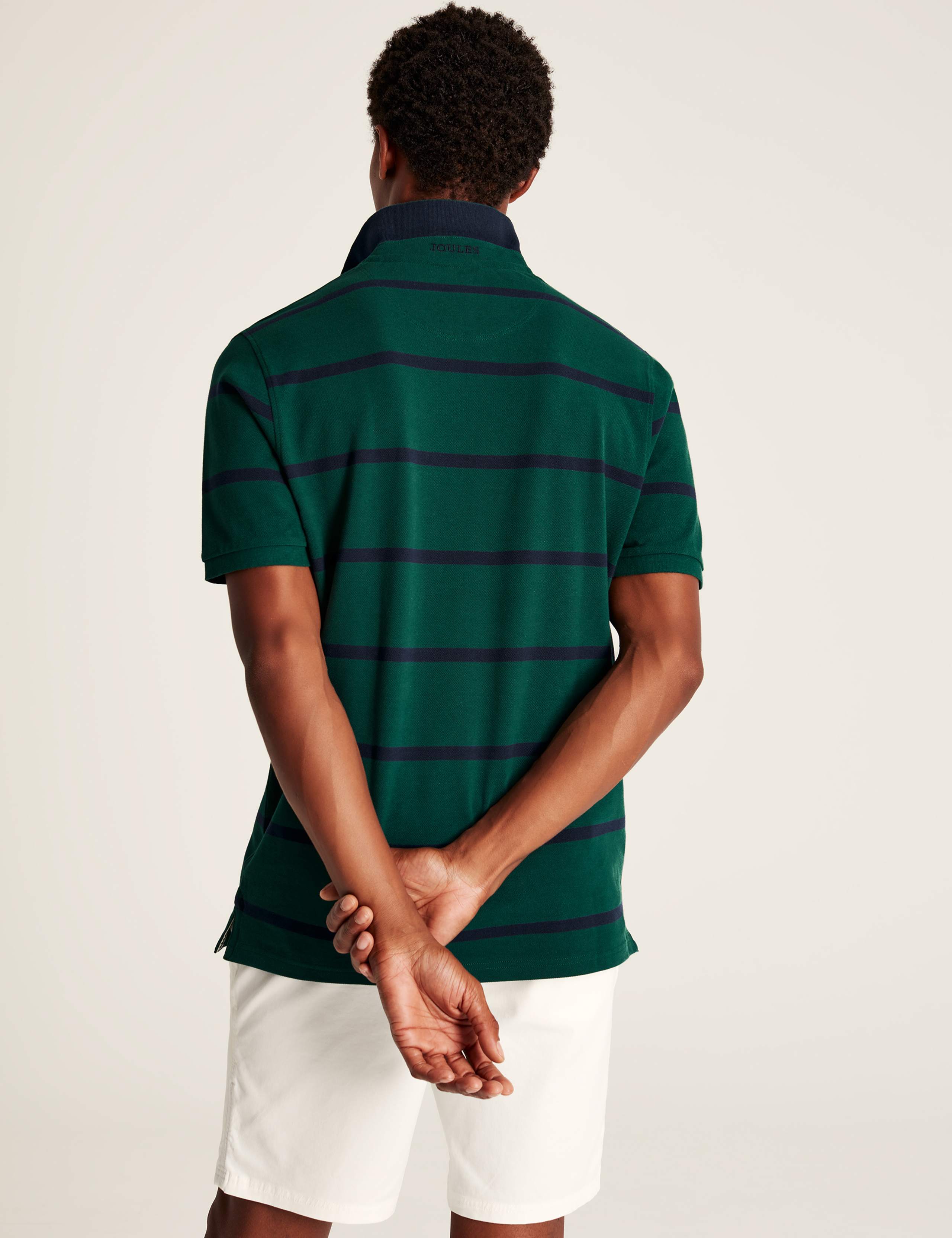 Pure Cotton Pique Striped Polo Shirt 4 of 4