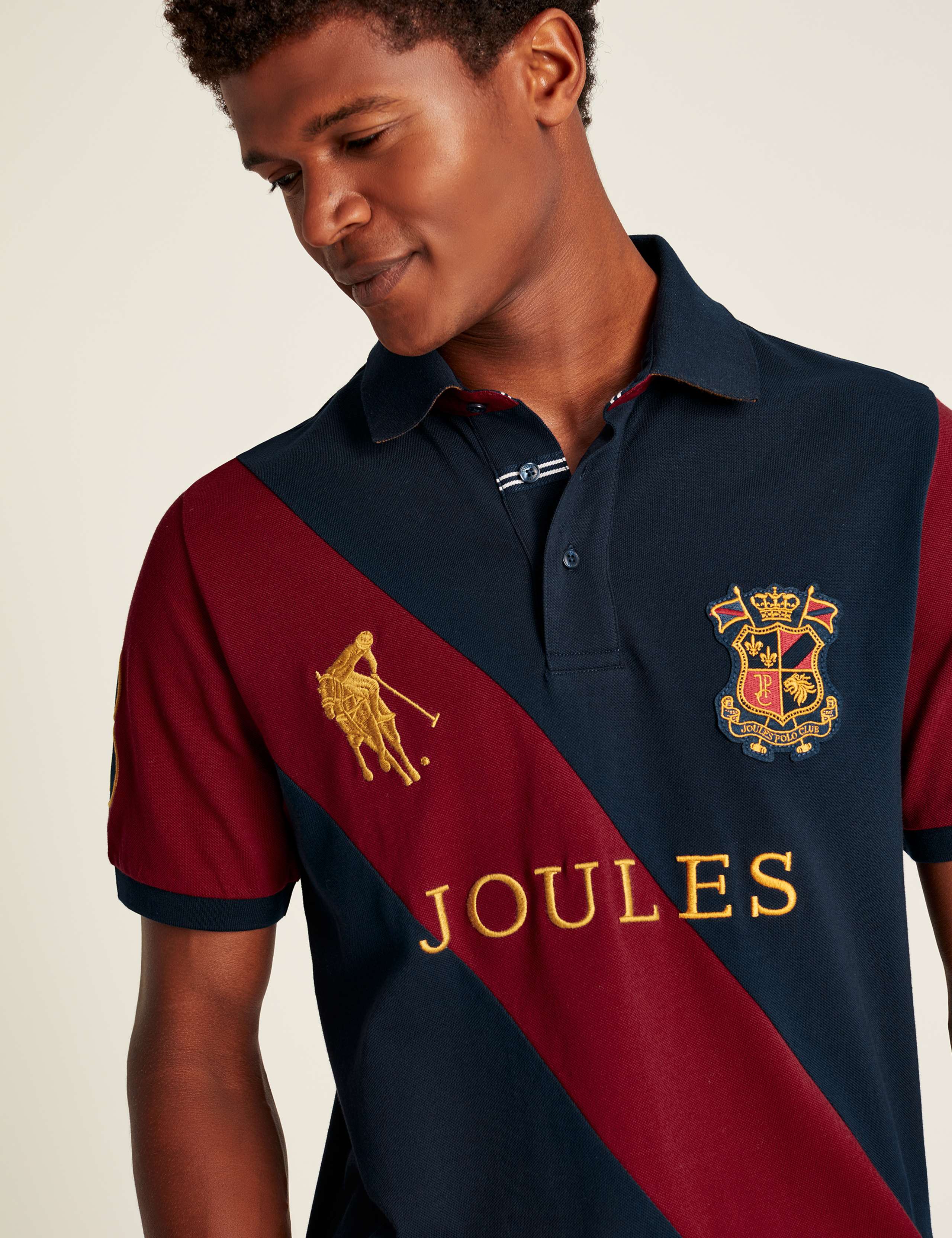 Pure Cotton Jersey Colour Block Polo Shirt 3 of 6