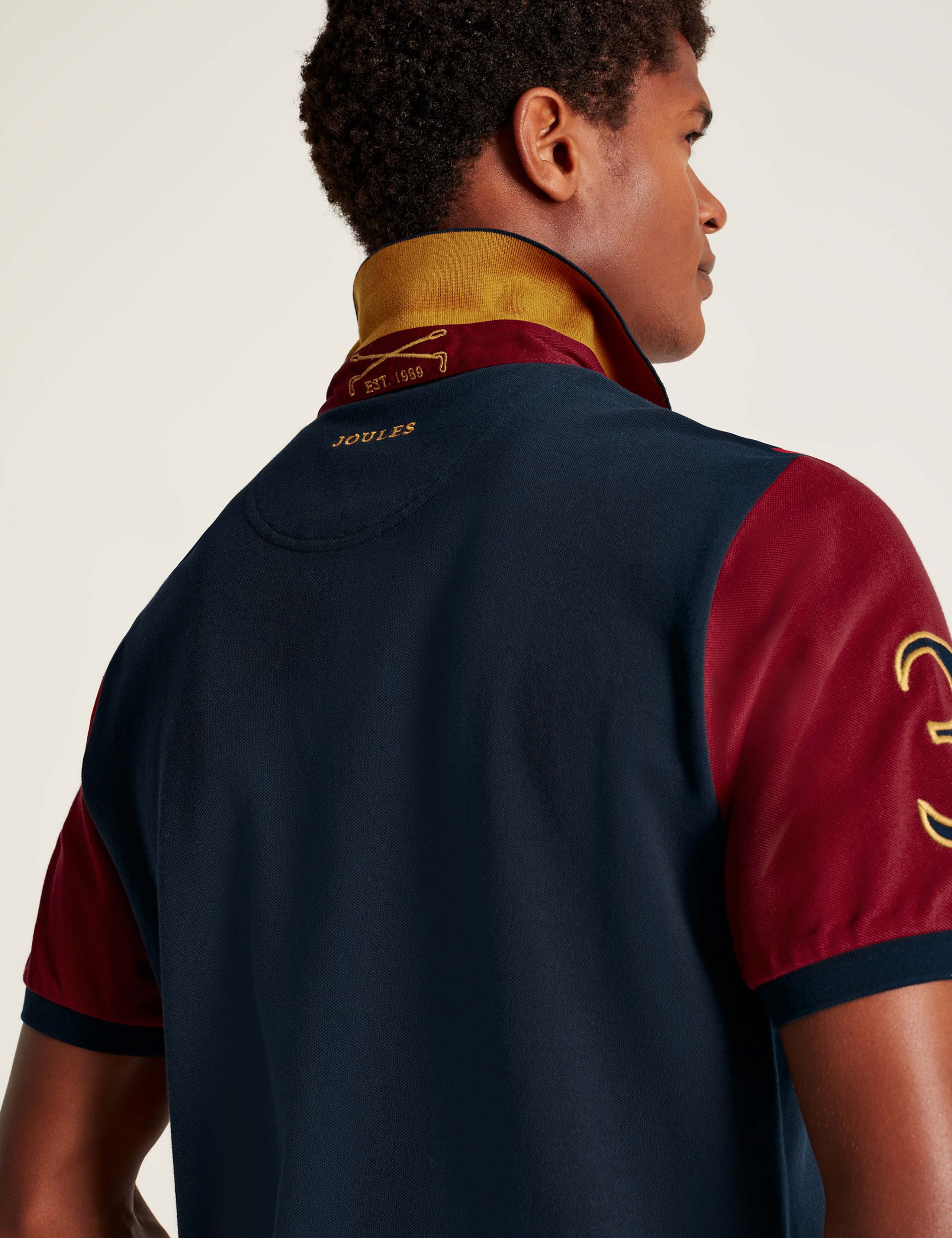 Pure Cotton Jersey Colour Block Polo Shirt 4 of 6