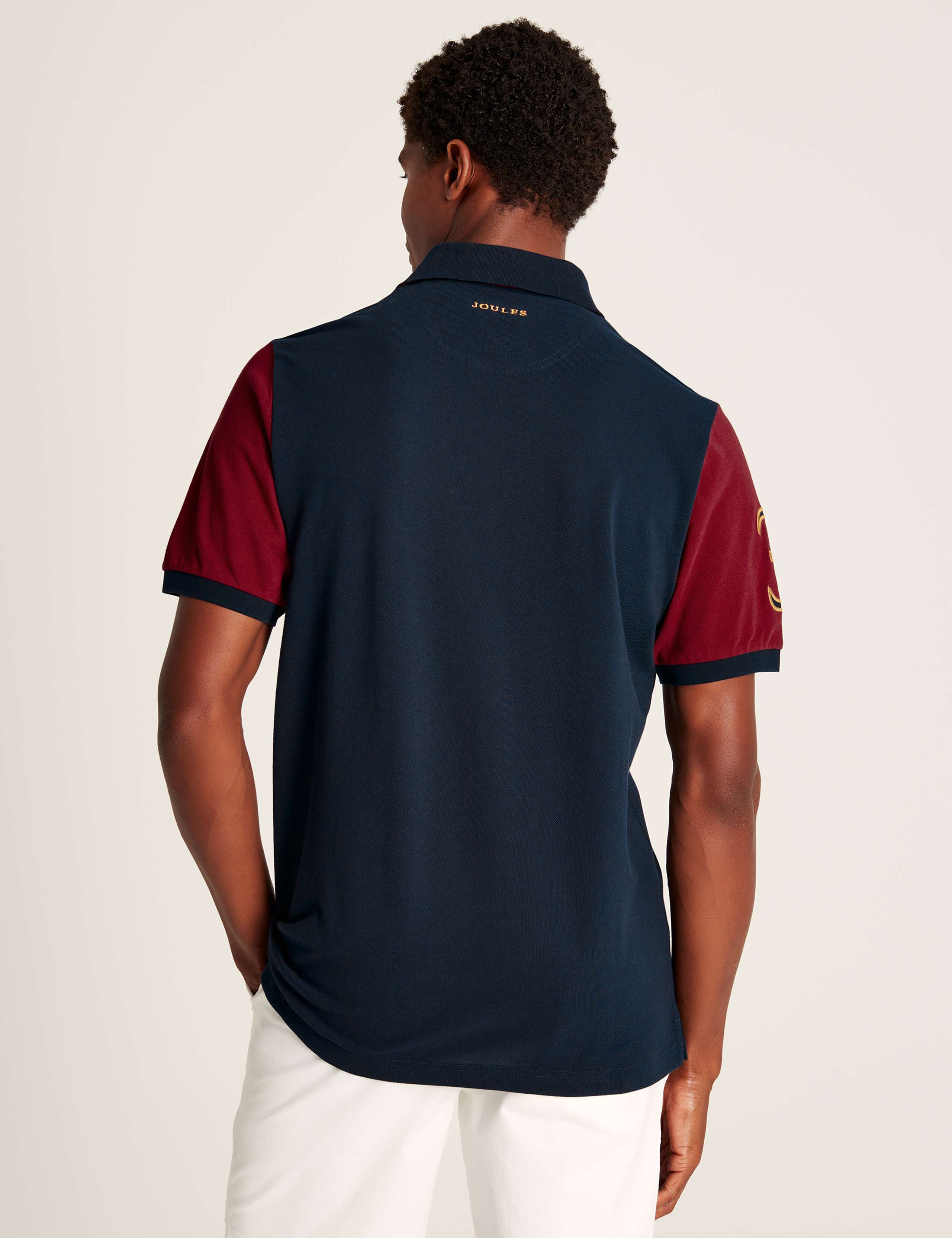 Pure Cotton Jersey Colour Block Polo Shirt 6 of 6