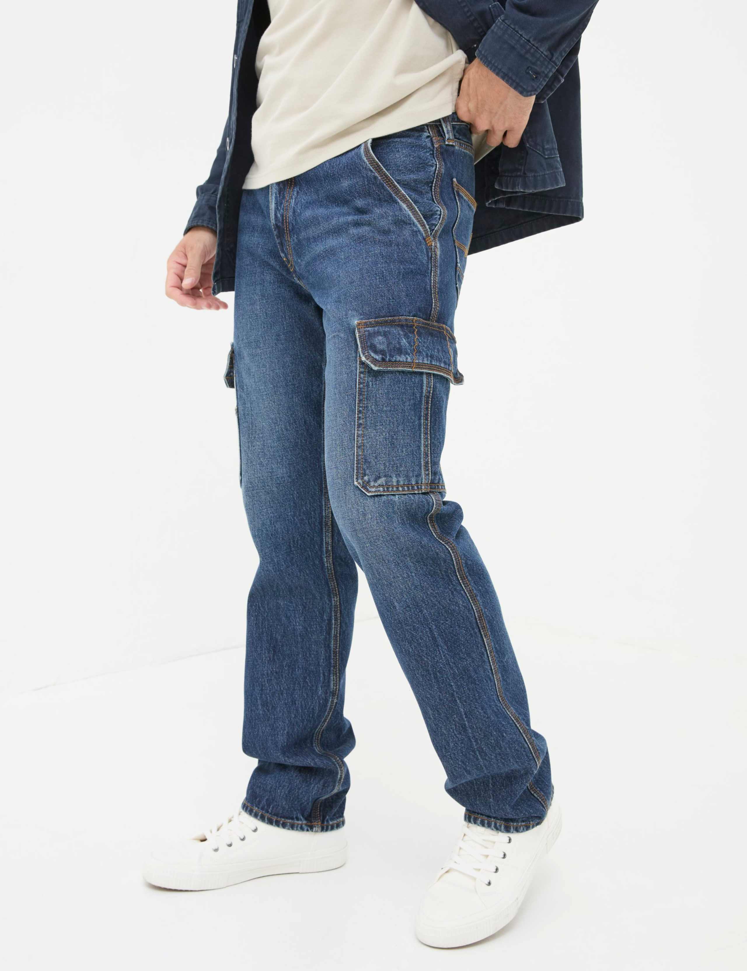 Pure Cotton Denim Straight Fit Cargo Jeans 4 of 5