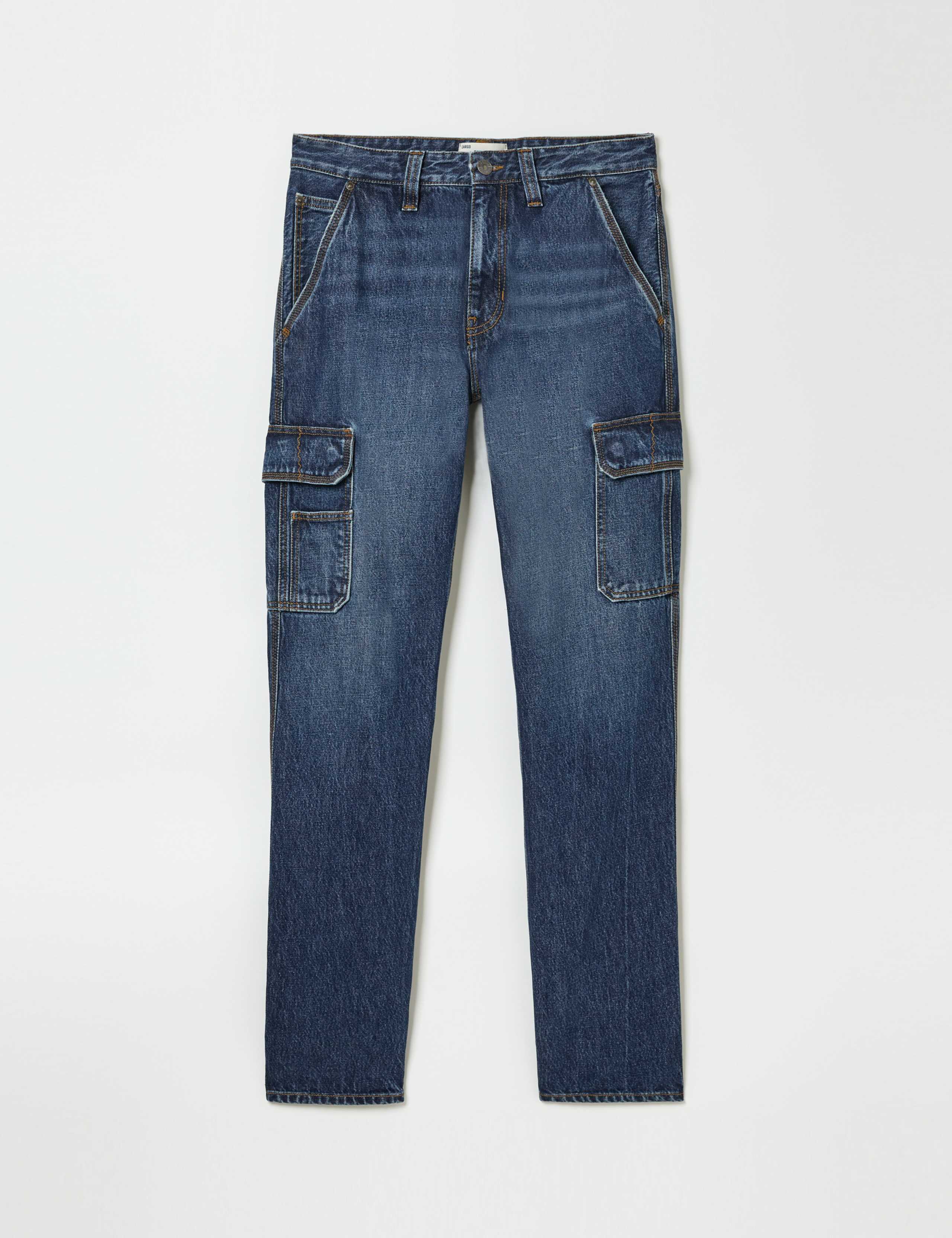 Pure Cotton Denim Straight Fit Cargo Jeans 2 of 5