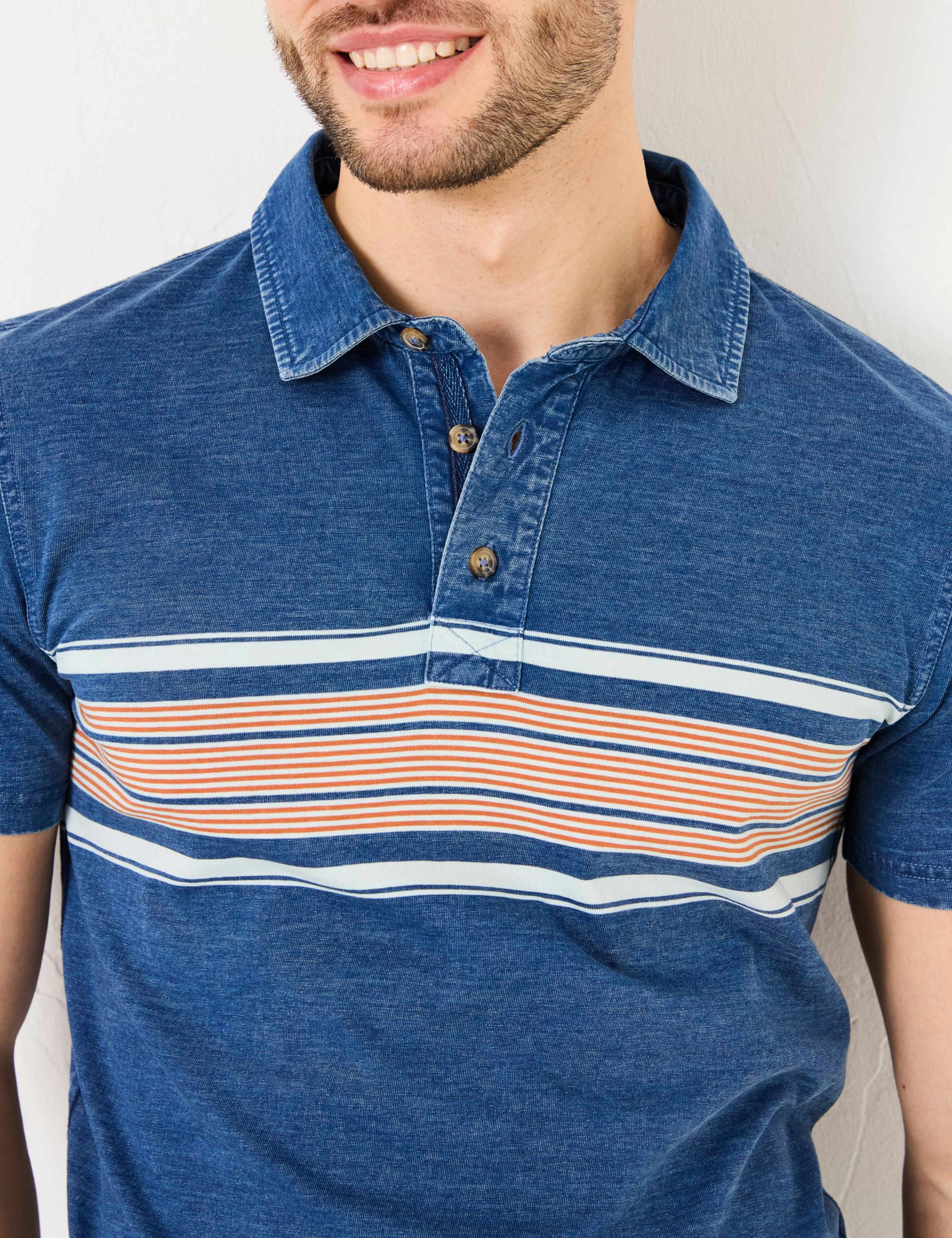 Pure Cotton Striped Polo Shirt 4 of 5