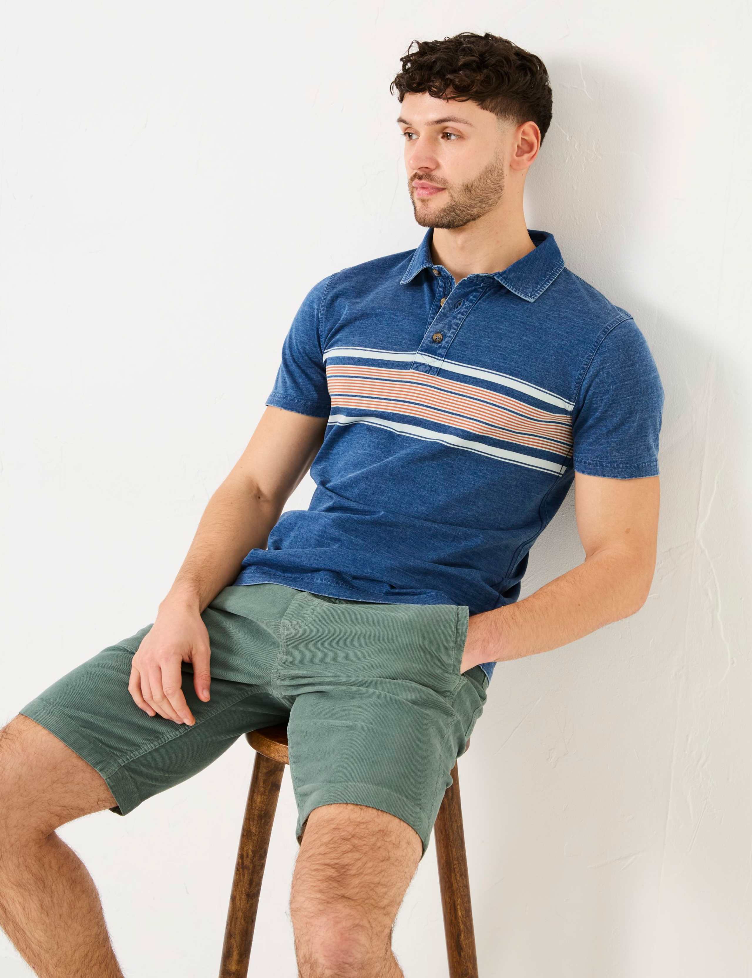 Pure Cotton Striped Polo Shirt 5 of 5