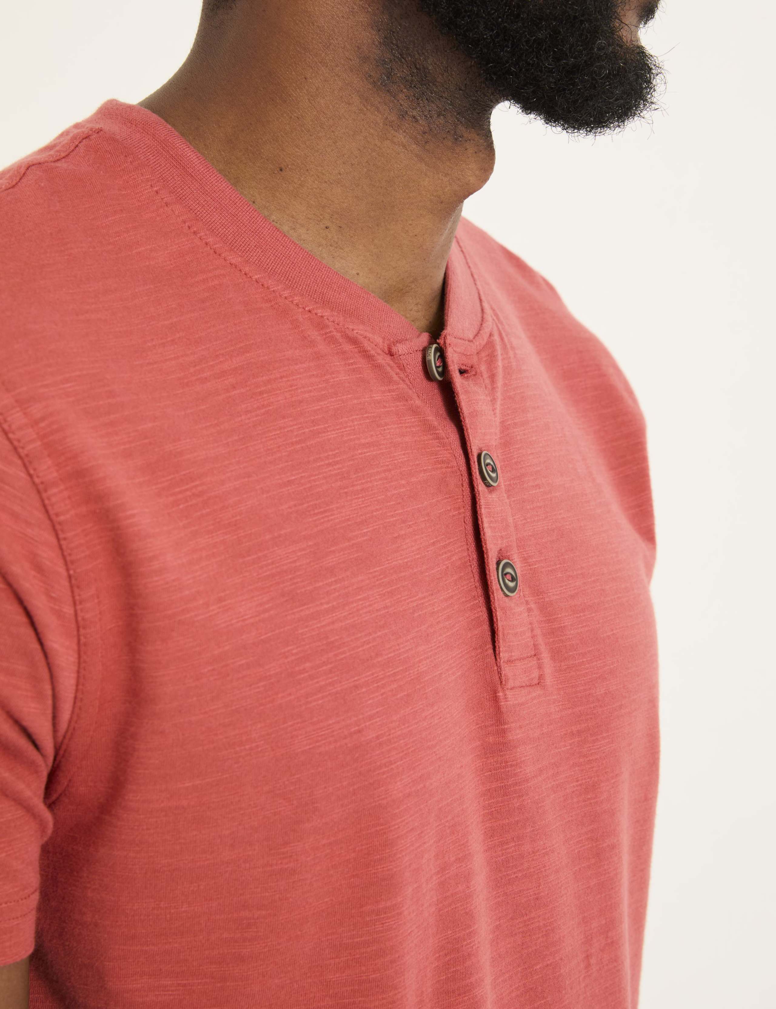 Pure Cotton Crew Neck Henley T-Shirt 4 of 5