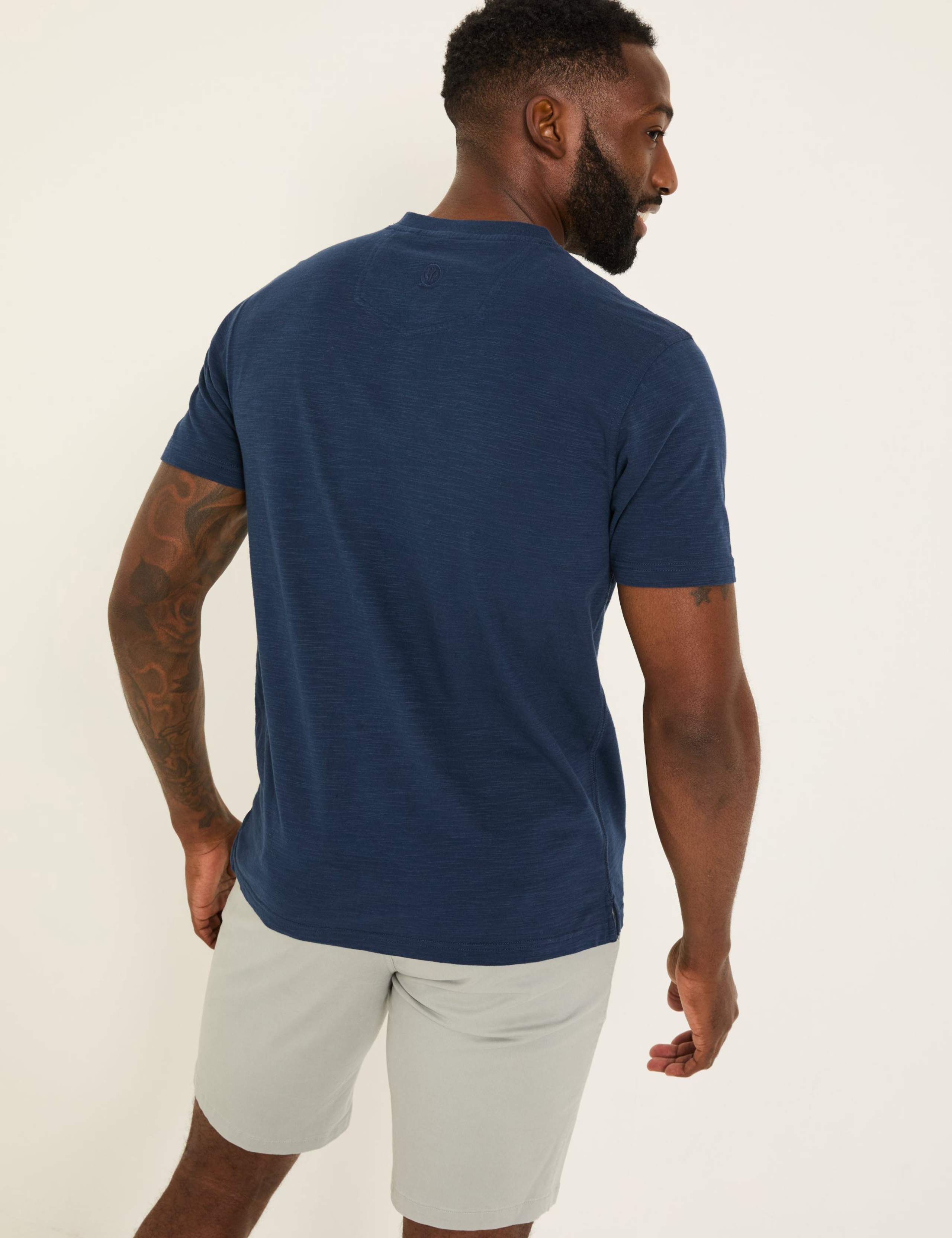 Pure Cotton Crew Neck Henley T-Shirt 3 of 5