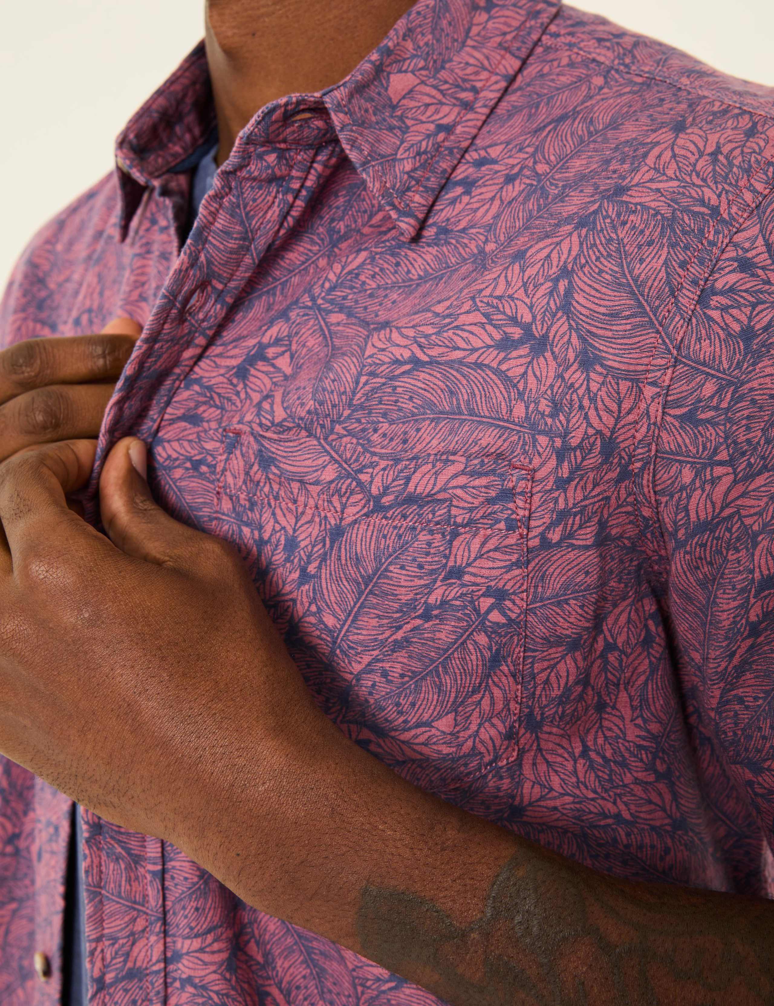 Pure Cotton Leaf Print Shirt 4 of 5