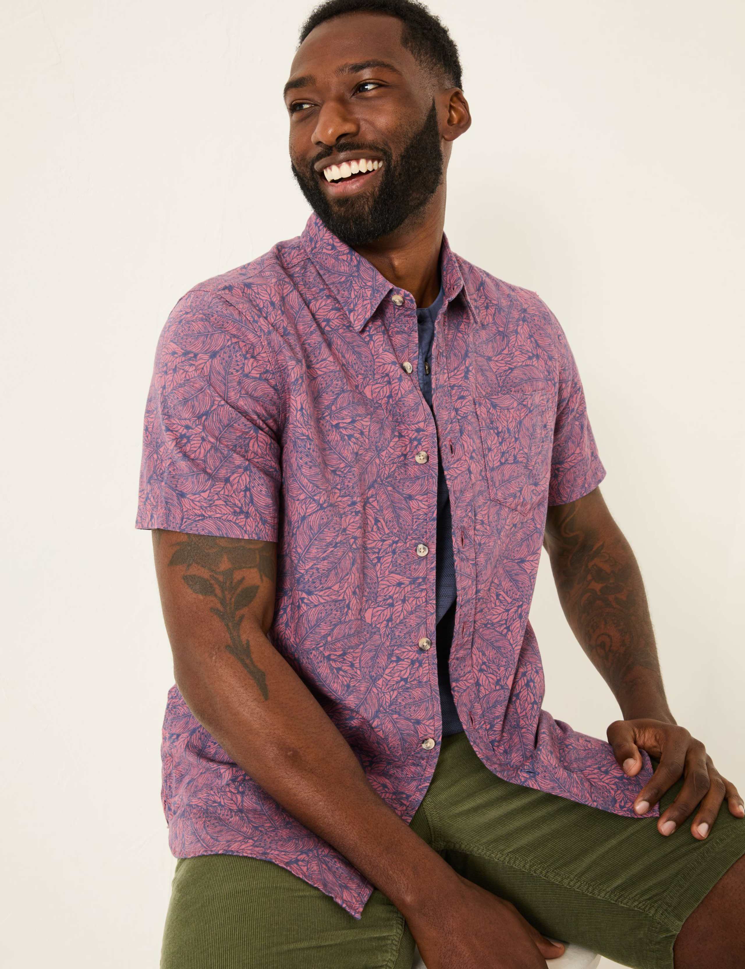Pure Cotton Leaf Print Shirt 5 of 5