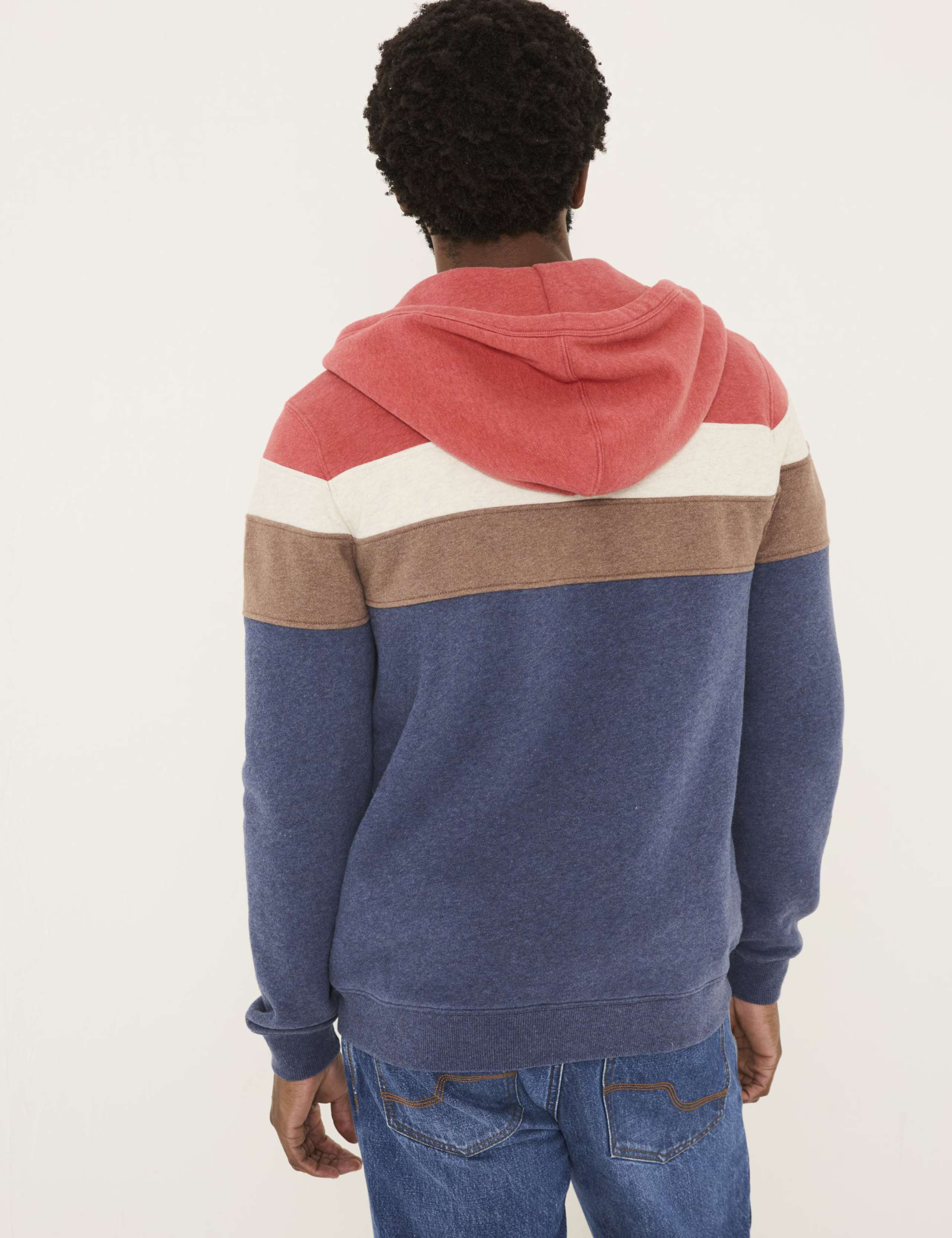 Pure Cotton Colour Block Zip Up Hoodie 3 of 5