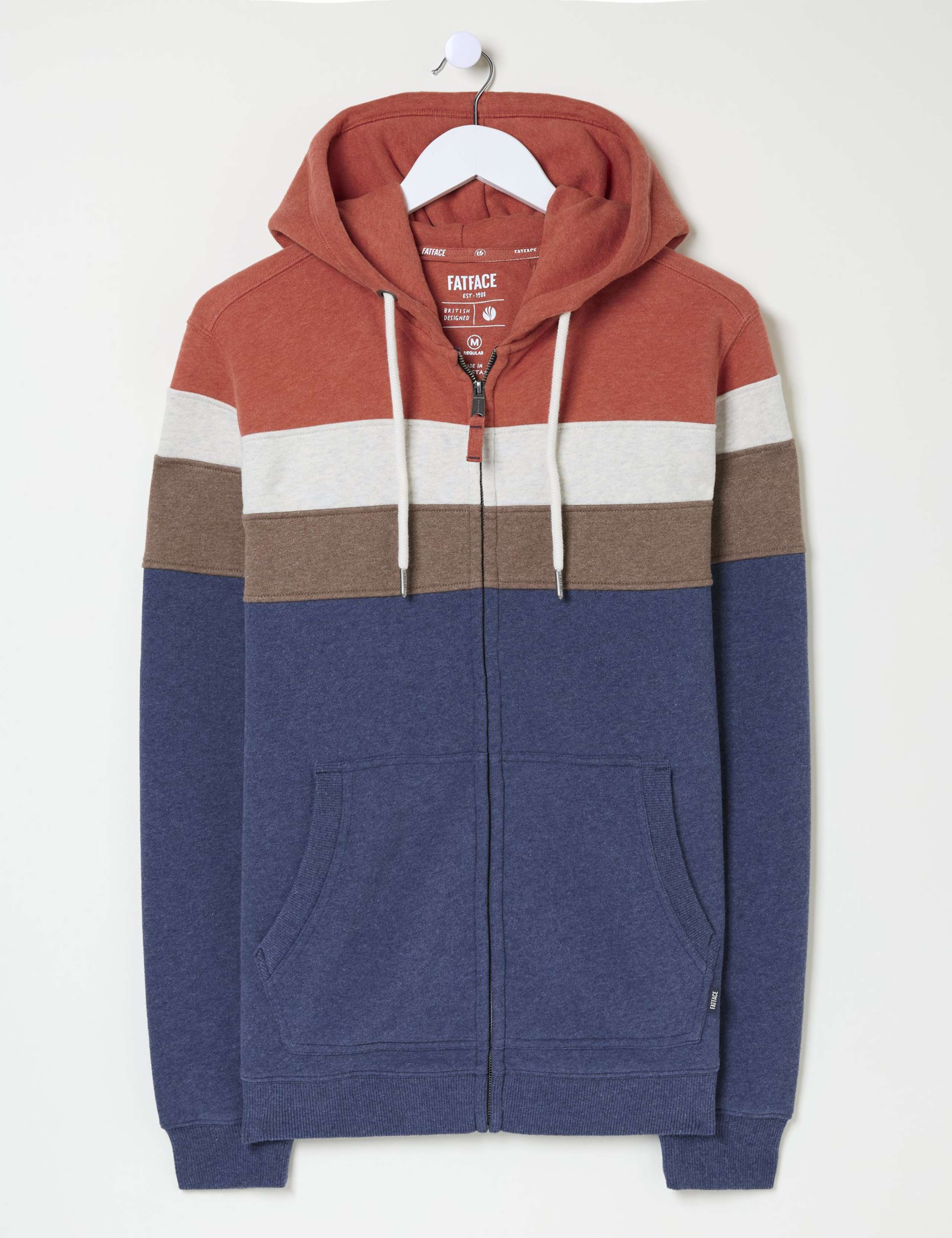 Pure Cotton Colour Block Zip Up Hoodie 2 of 5