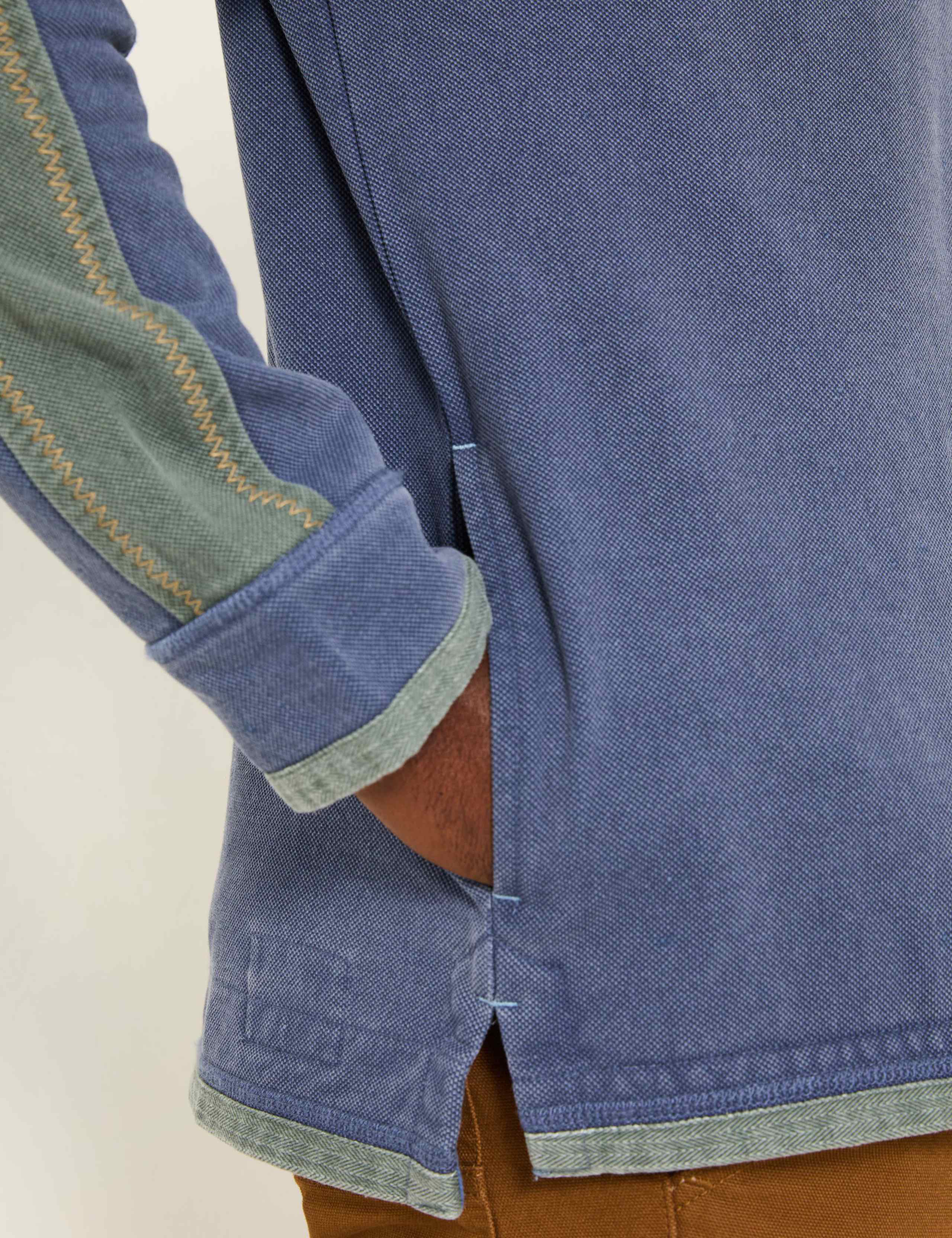 Pure Cotton Colour Block Half Zip Sweatshirt 6 of 7