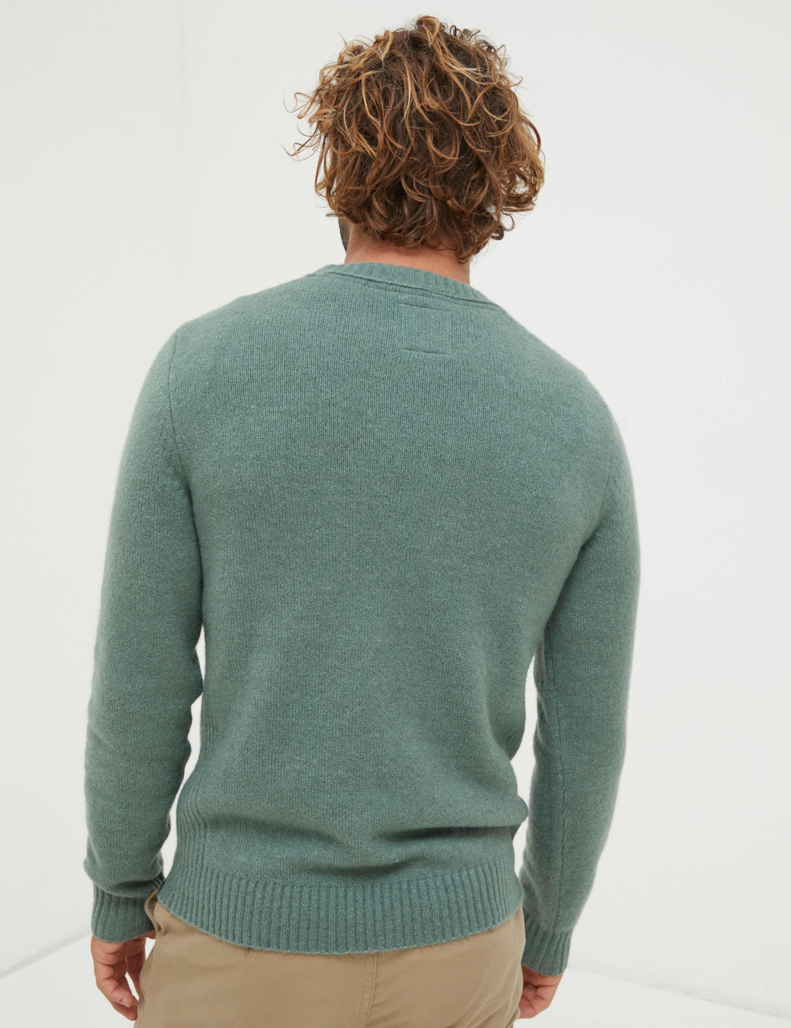 Wool Blend Ribbed Crew Neck Jumper 3 of 5