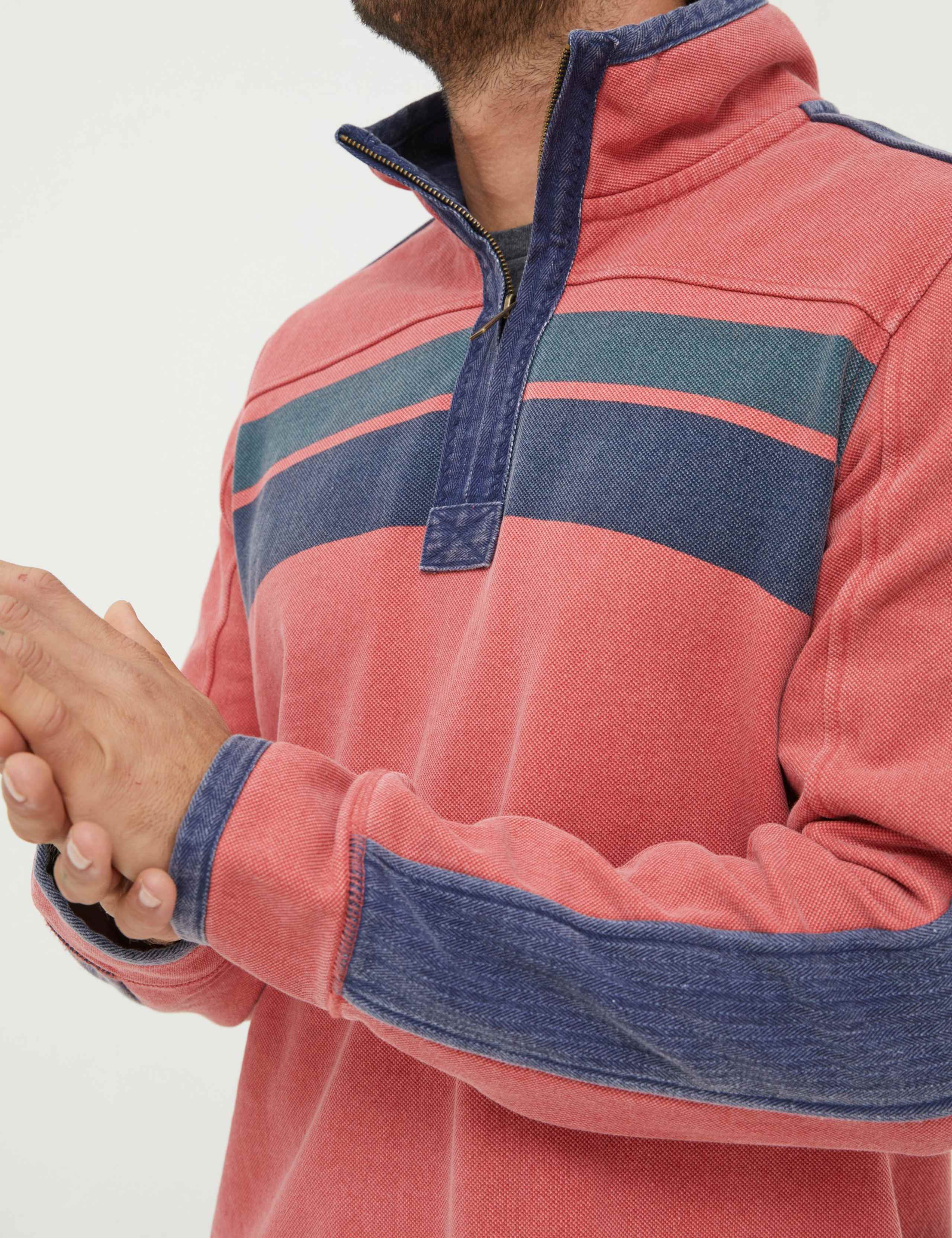 Pure Cotton Striped Half Zip Sweatshirt 5 of 6