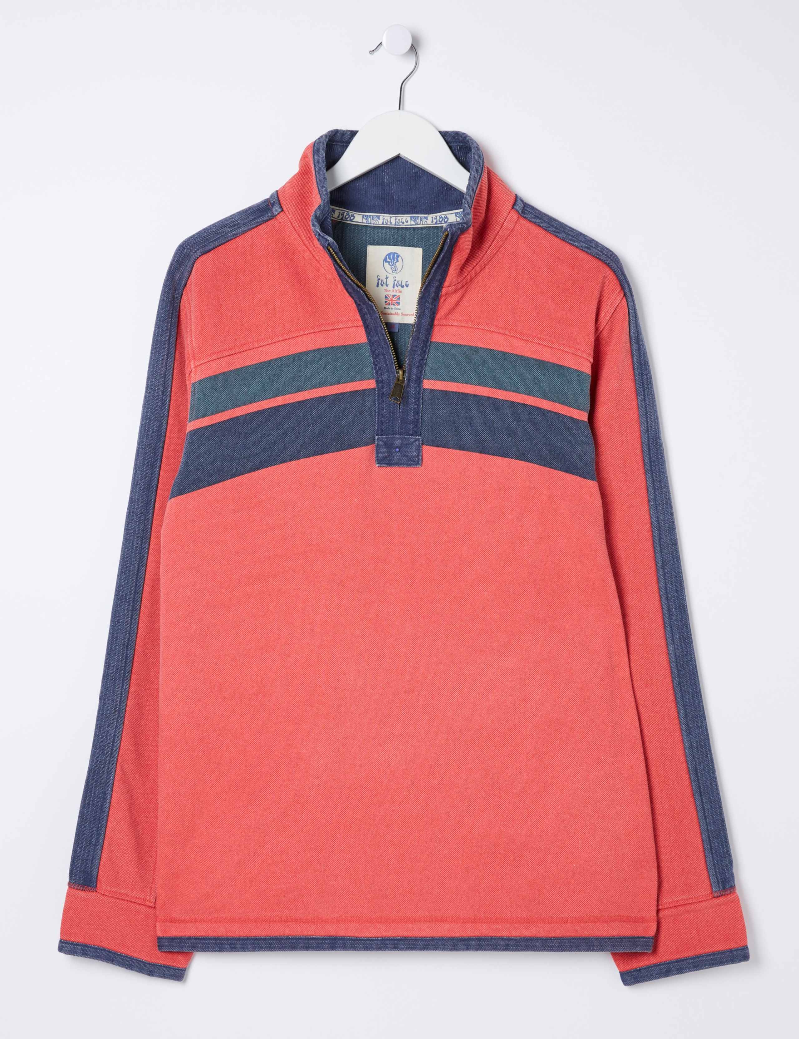 Pure Cotton Striped Half Zip Sweatshirt 2 of 6