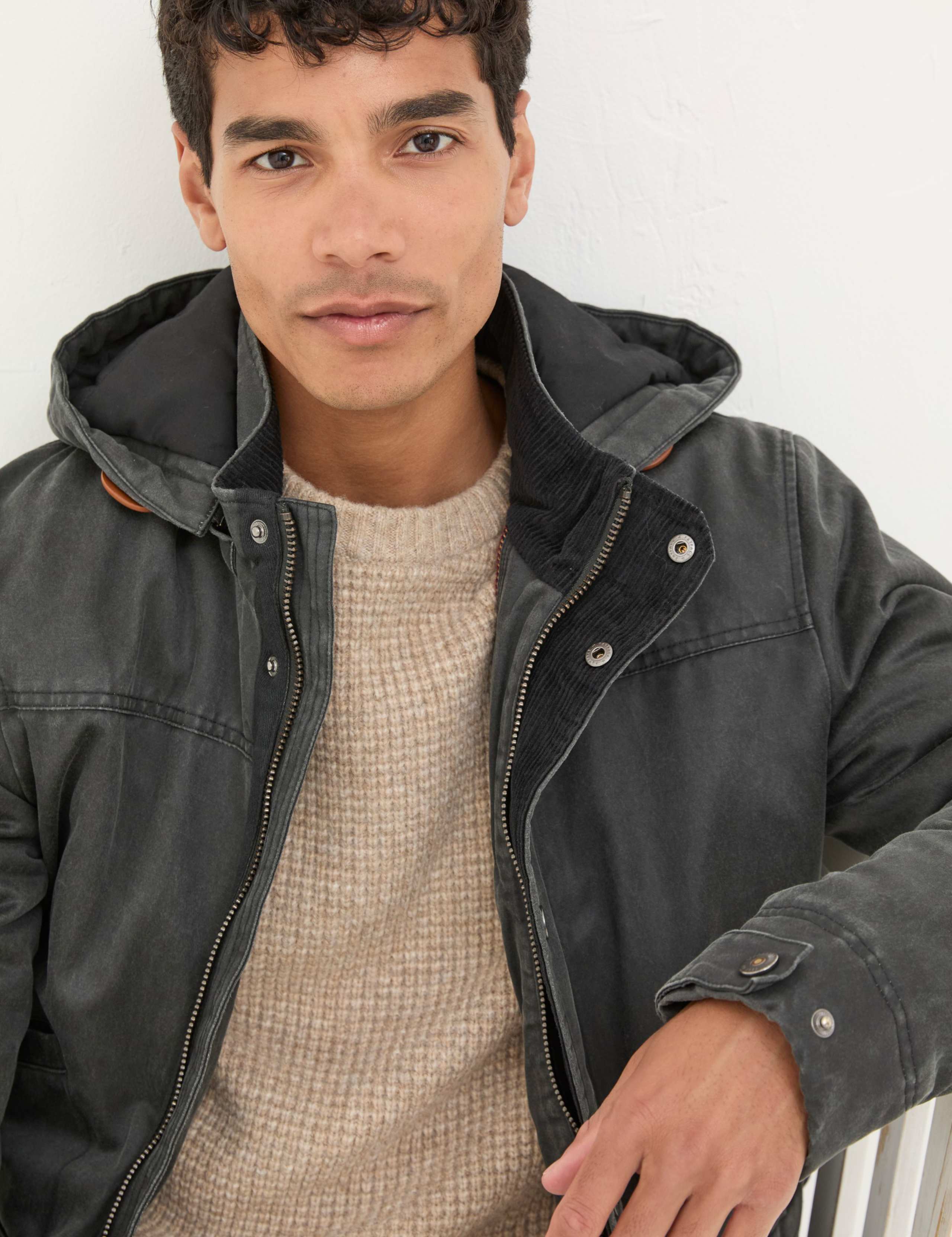 Cotton Rich Padded Hooded Utility Jacket 4 of 5