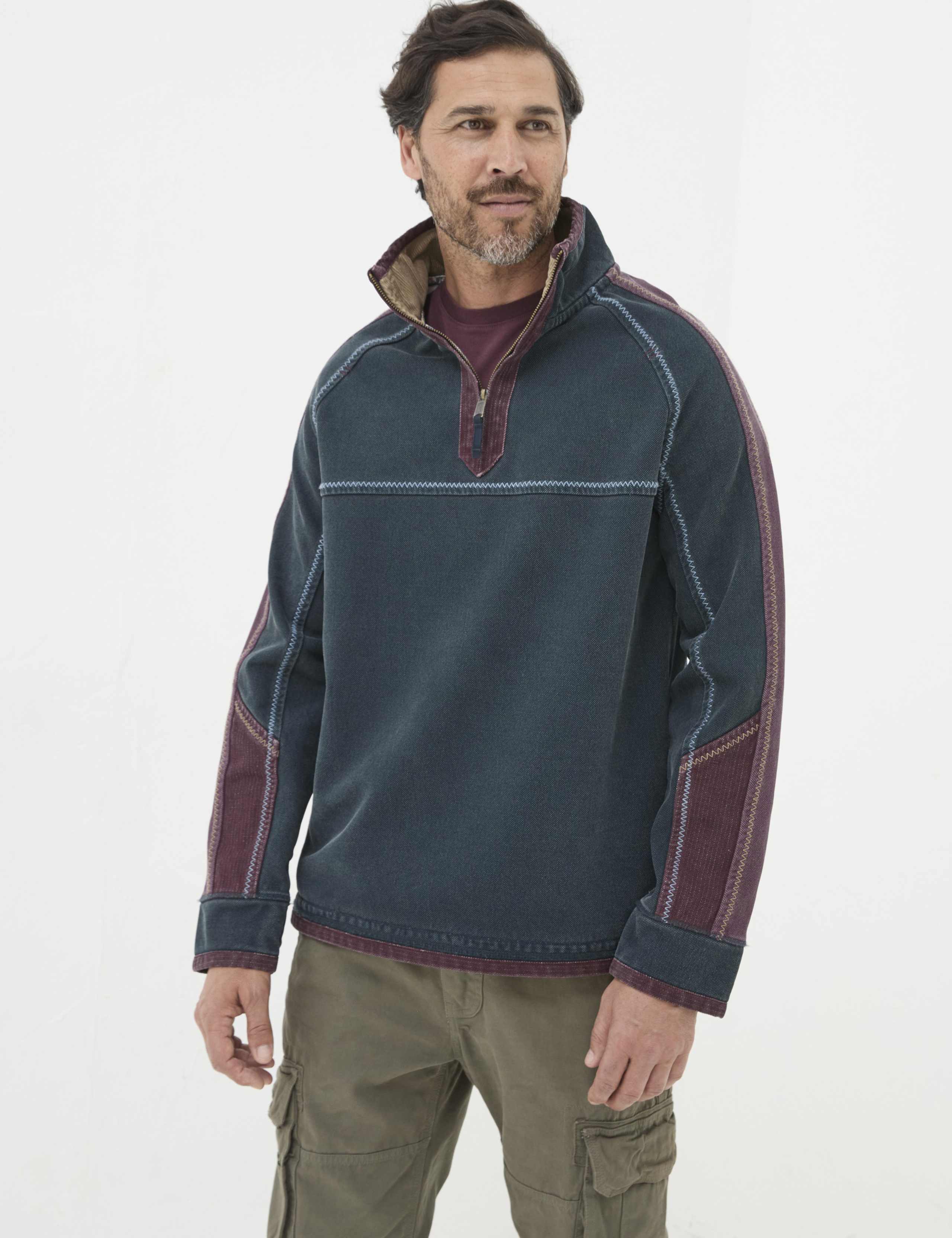 Pure Cotton Half Zip Sweatshirt 1 of 5