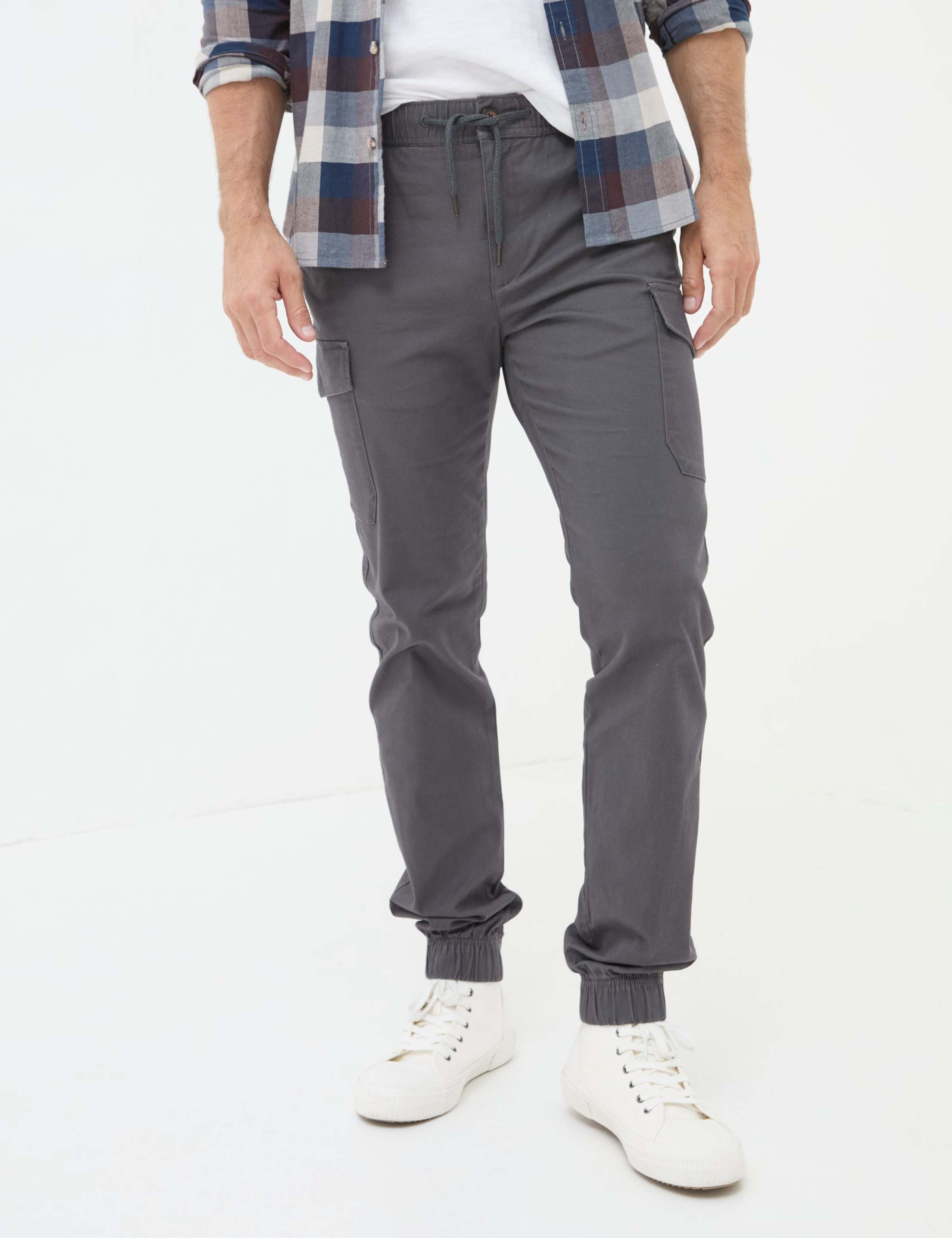 Tapered Fit Pure Cotton Cuffed Cargo Trousers 3 of 6