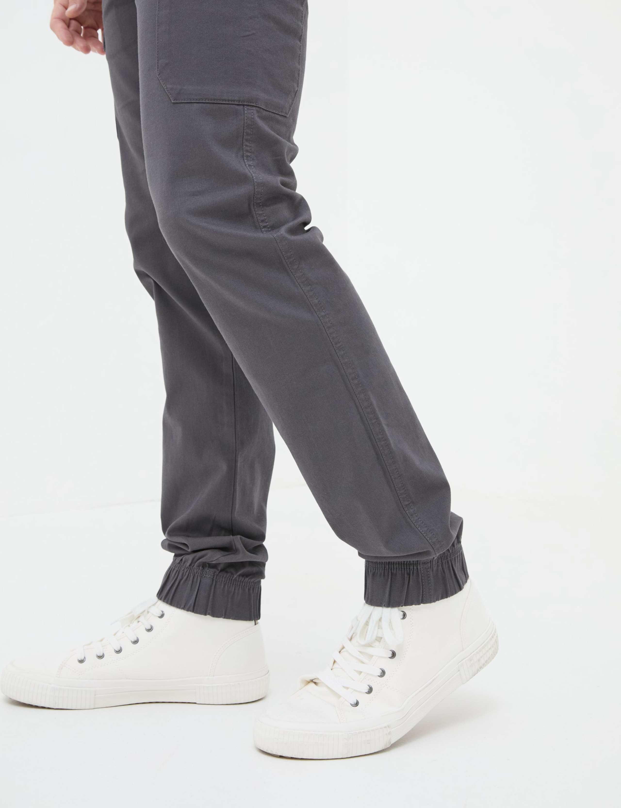 Tapered Fit Pure Cotton Cuffed Cargo Trousers 5 of 6