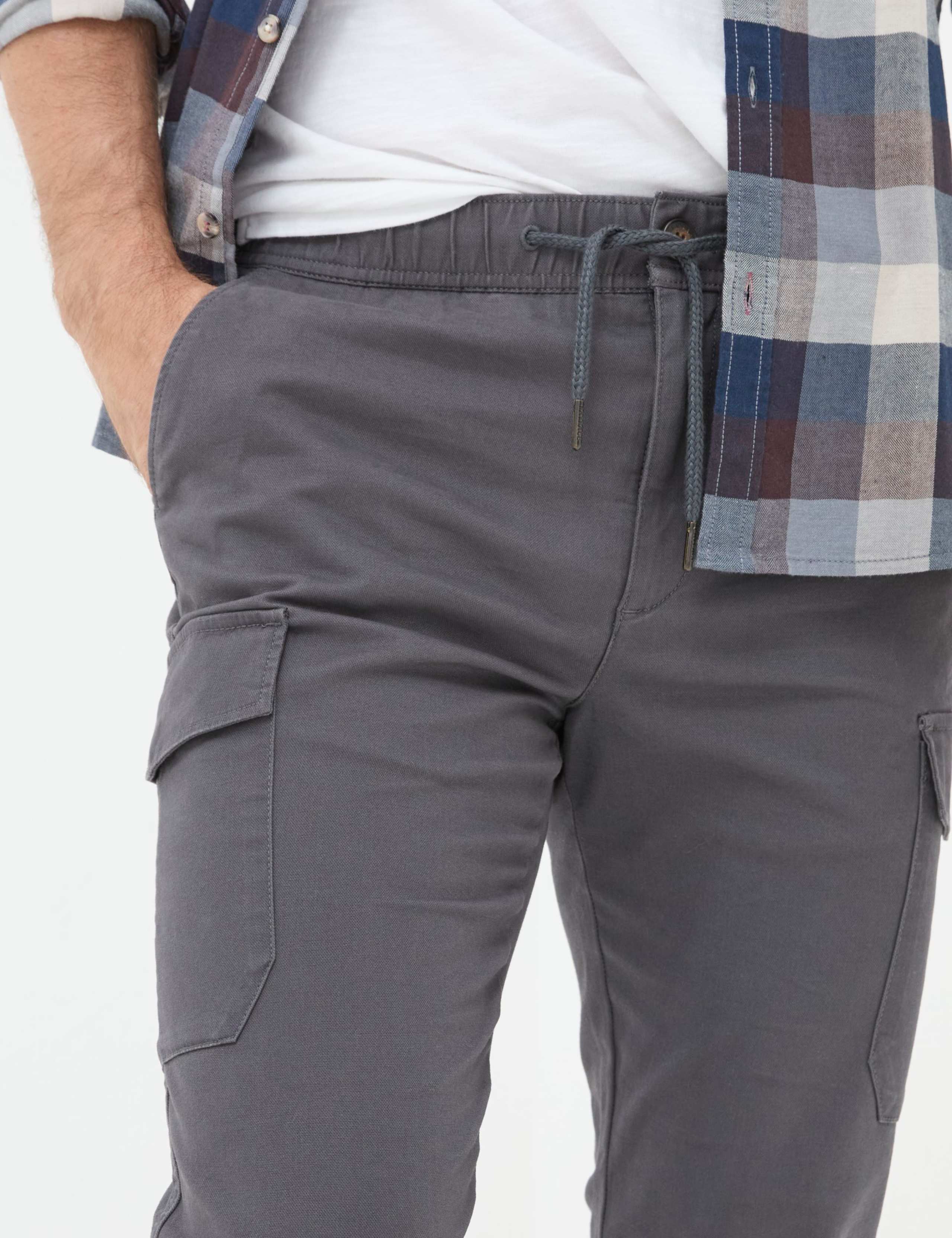 Tapered Fit Pure Cotton Cuffed Cargo Trousers 6 of 6