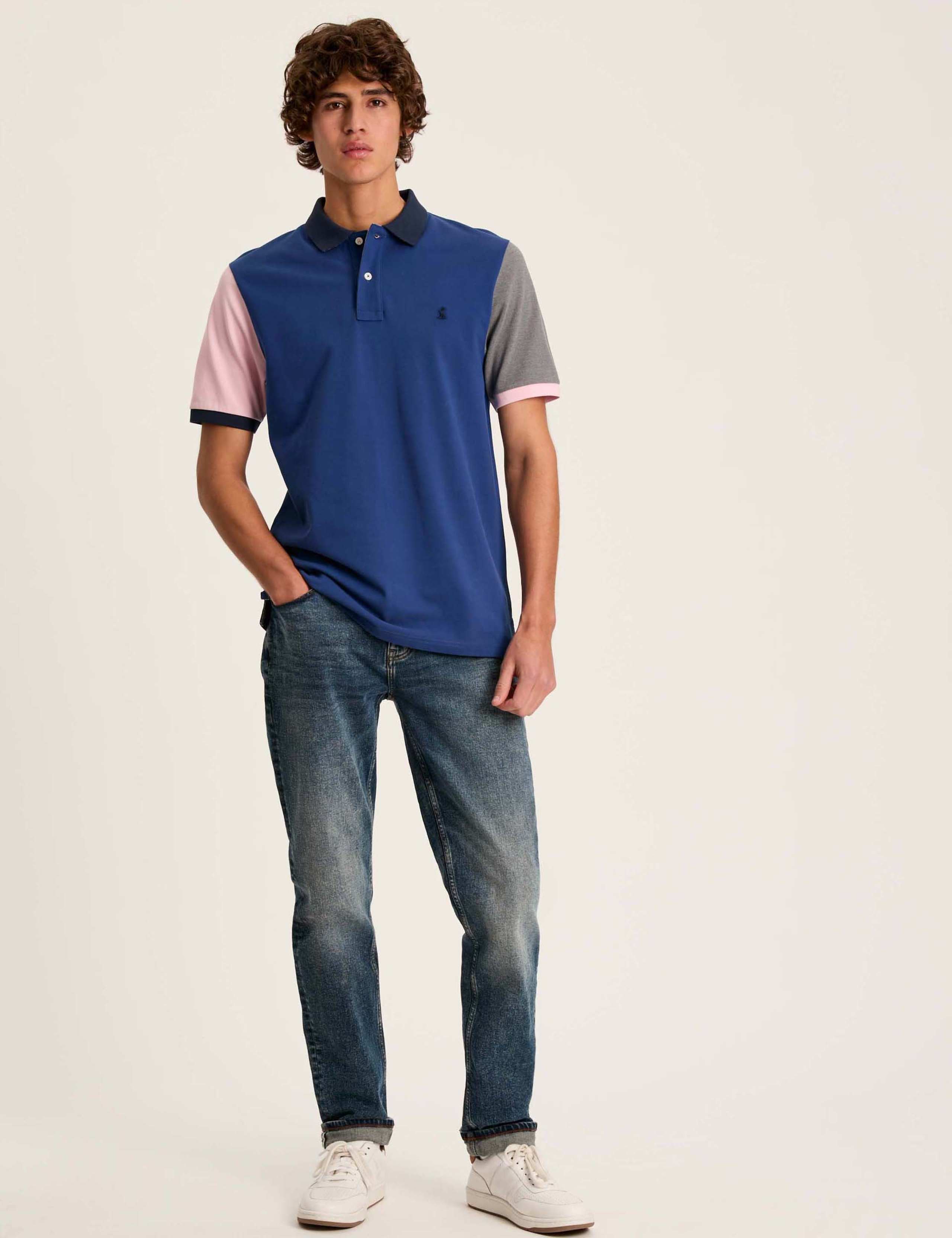 Pure Cotton Colour Block Polo Shirt 2 of 6