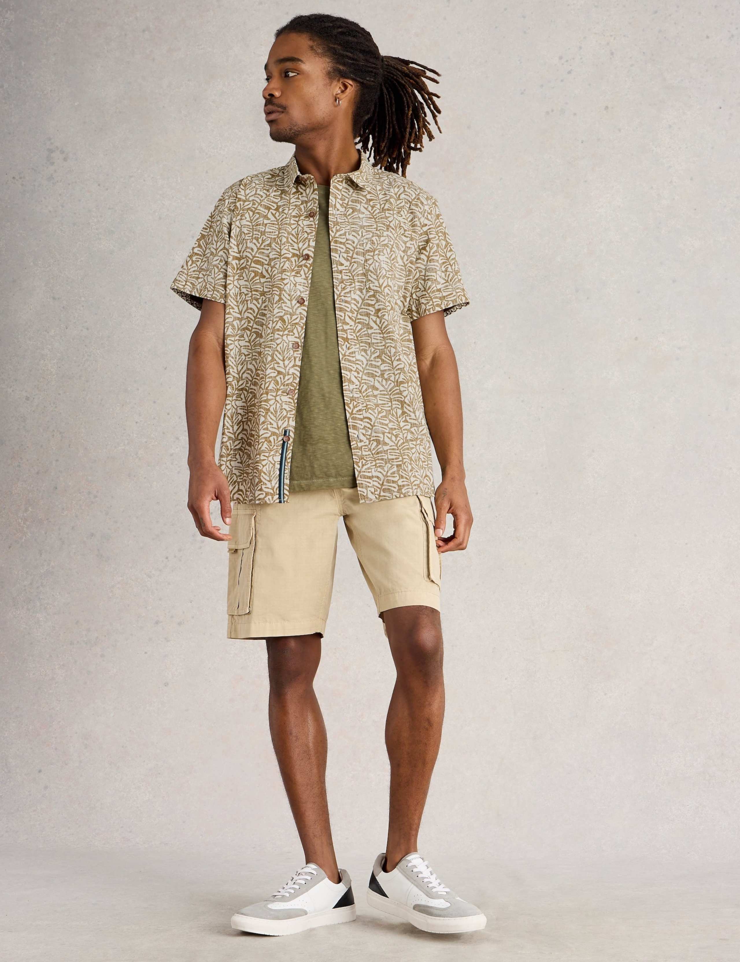 Regular Fit Pure Cotton Leaf Print Shirt 3 of 6